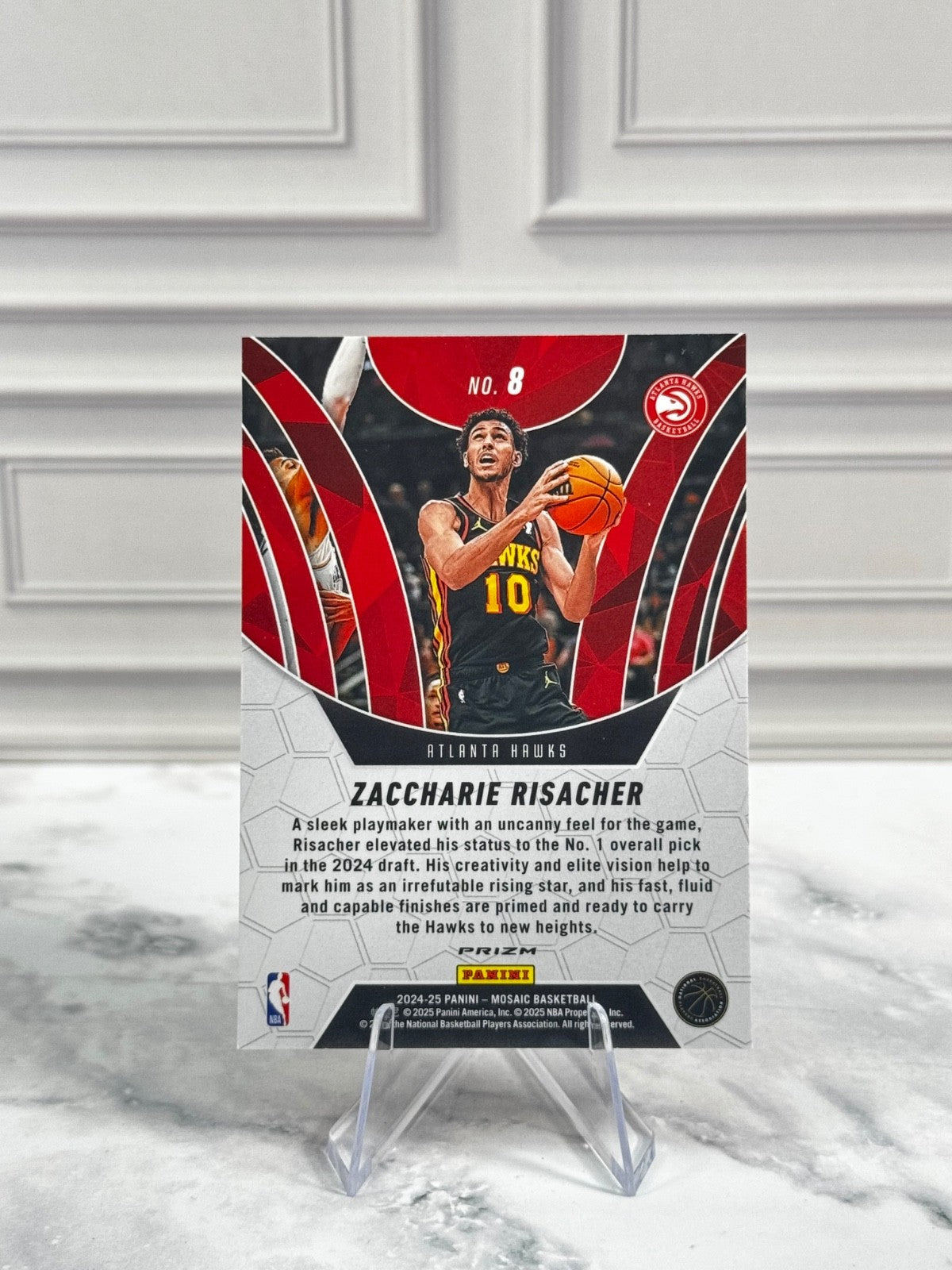 2024-25 Panini Mosaic - Elevate Zaccharie Risacher #8 Mosaic Prizm (RC)