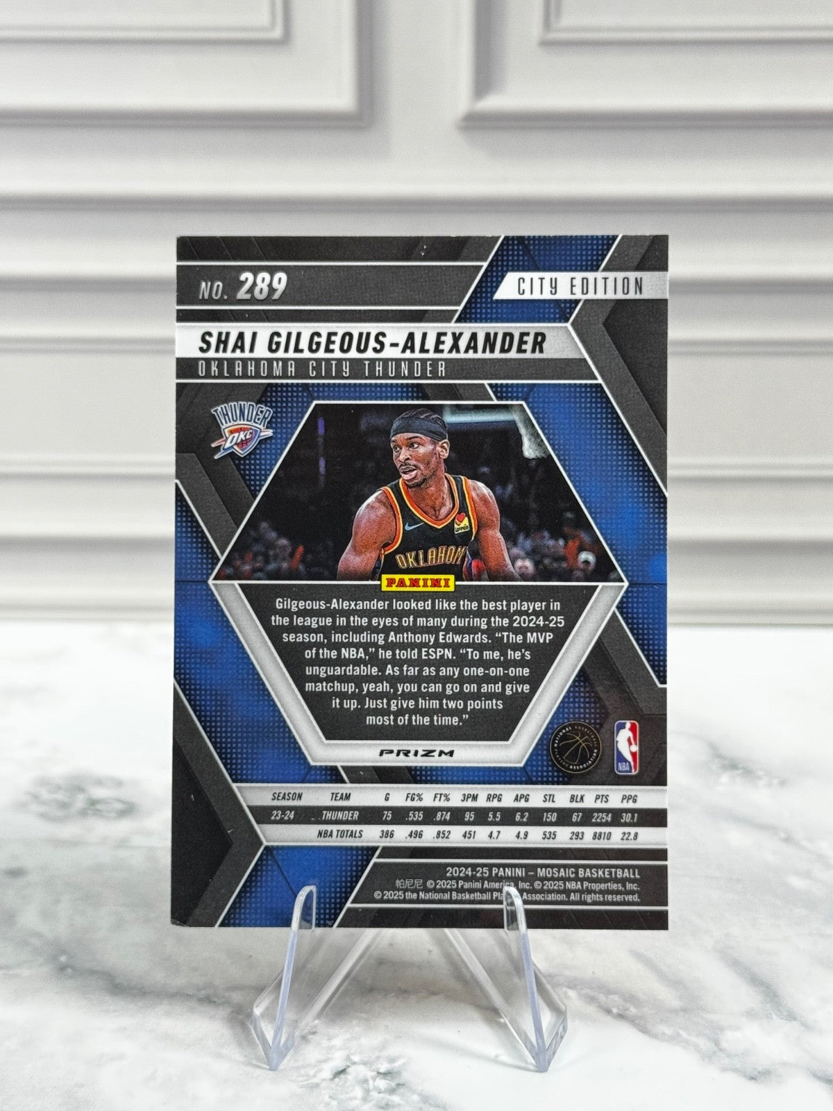 2024-25 Panini Mosaic - City Edition Shai Gilgeous-Alexander #289 ReactiveYellow