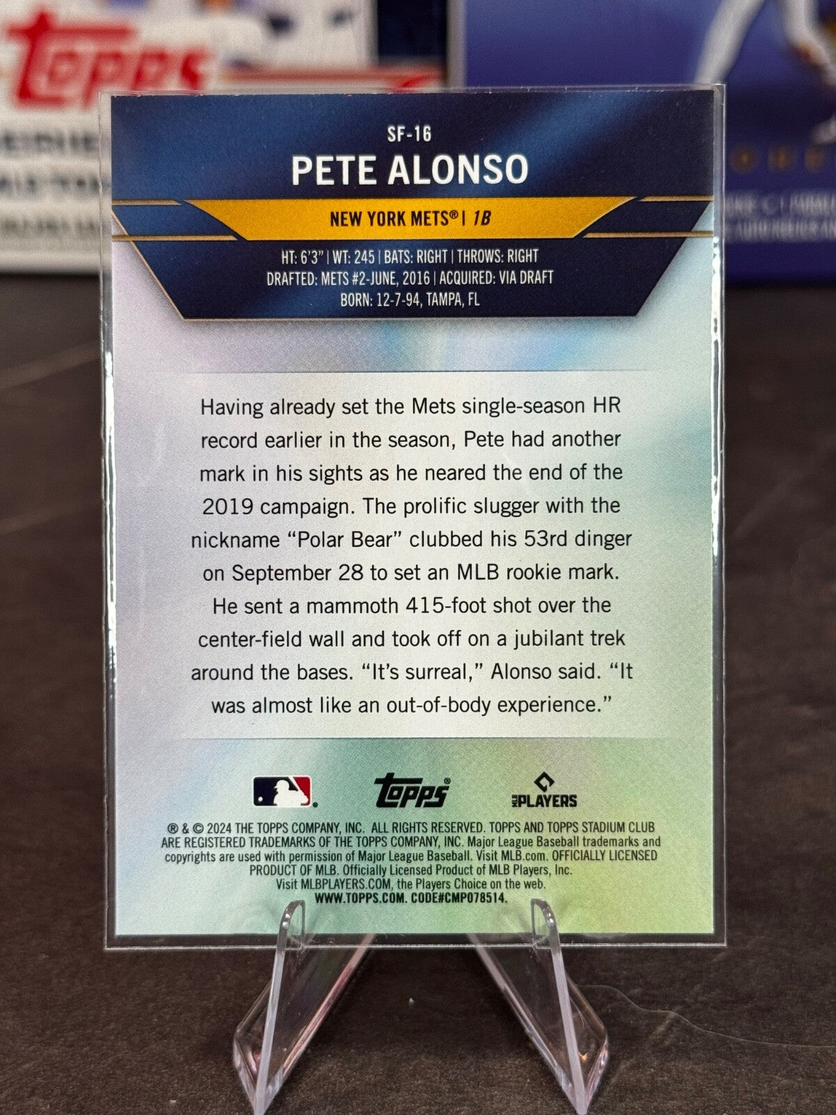 2024 Topps Stadium Club - Special Forces Pete Alonso #SF-16