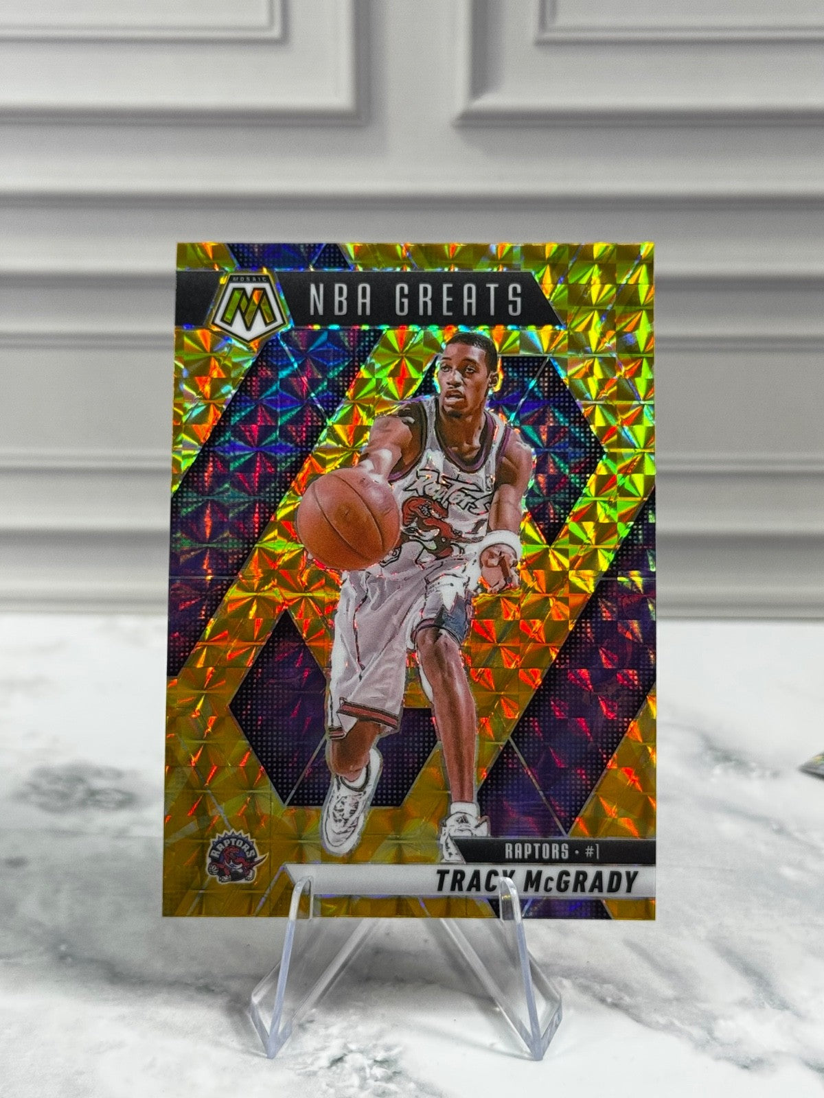 2024-25 Panini Mosaic - NBA Greats Tracy McGrady #298 Reactive Yellow Prizm