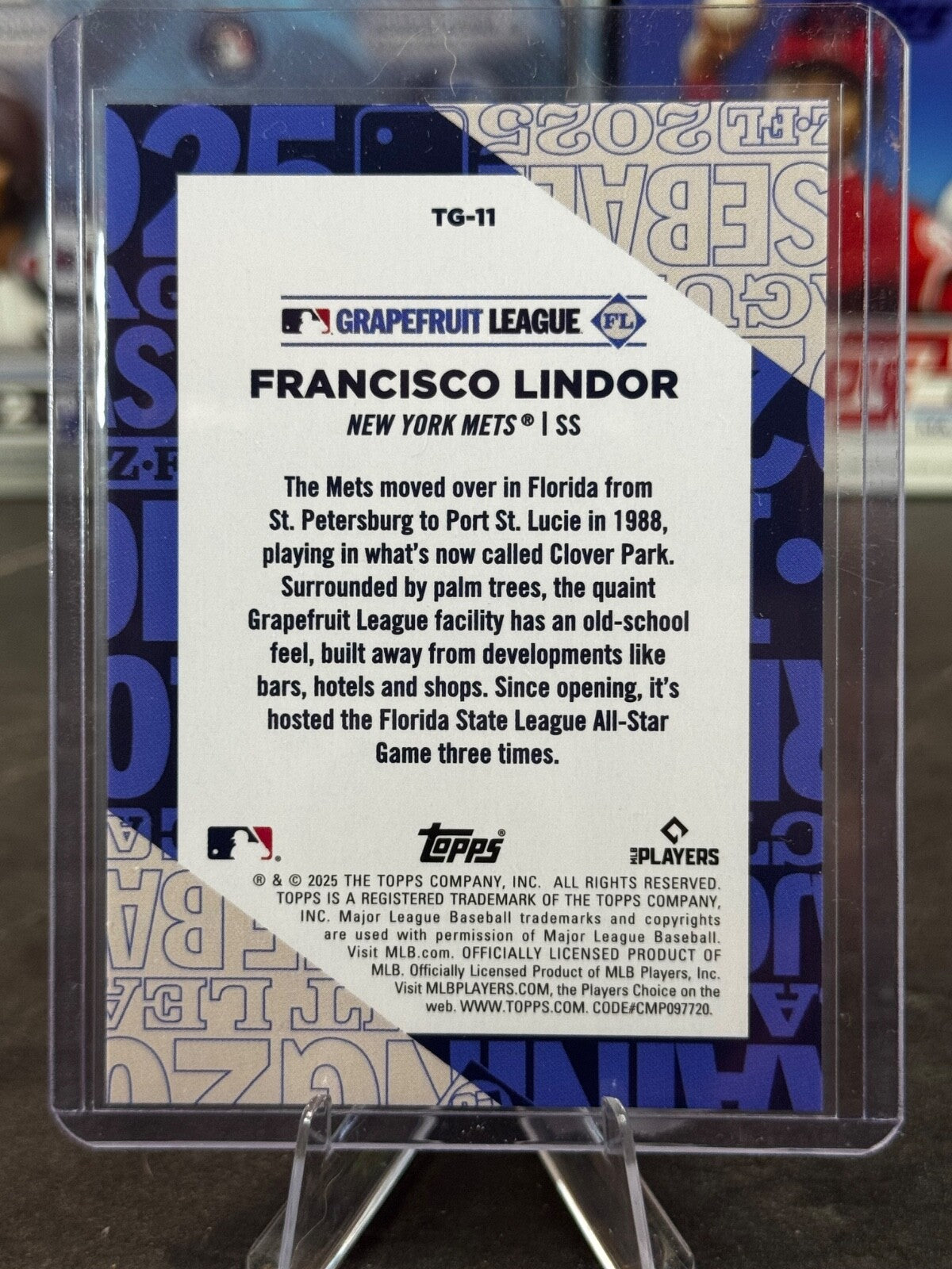 2025 Topps Series 1 - Training Grounds Francisco Lindor #TG-11
