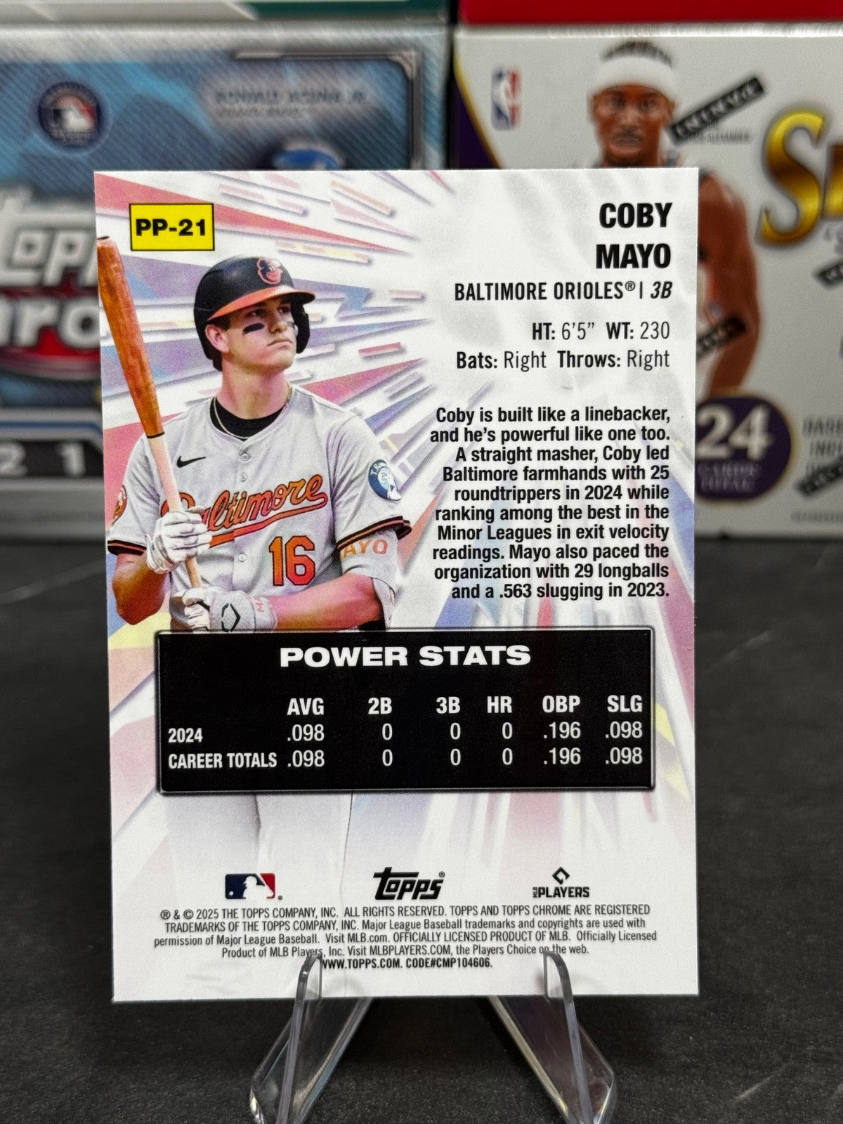 2025 Topps Chrome - #PP-21 Coby Mayo Power Players Rookie (RC)