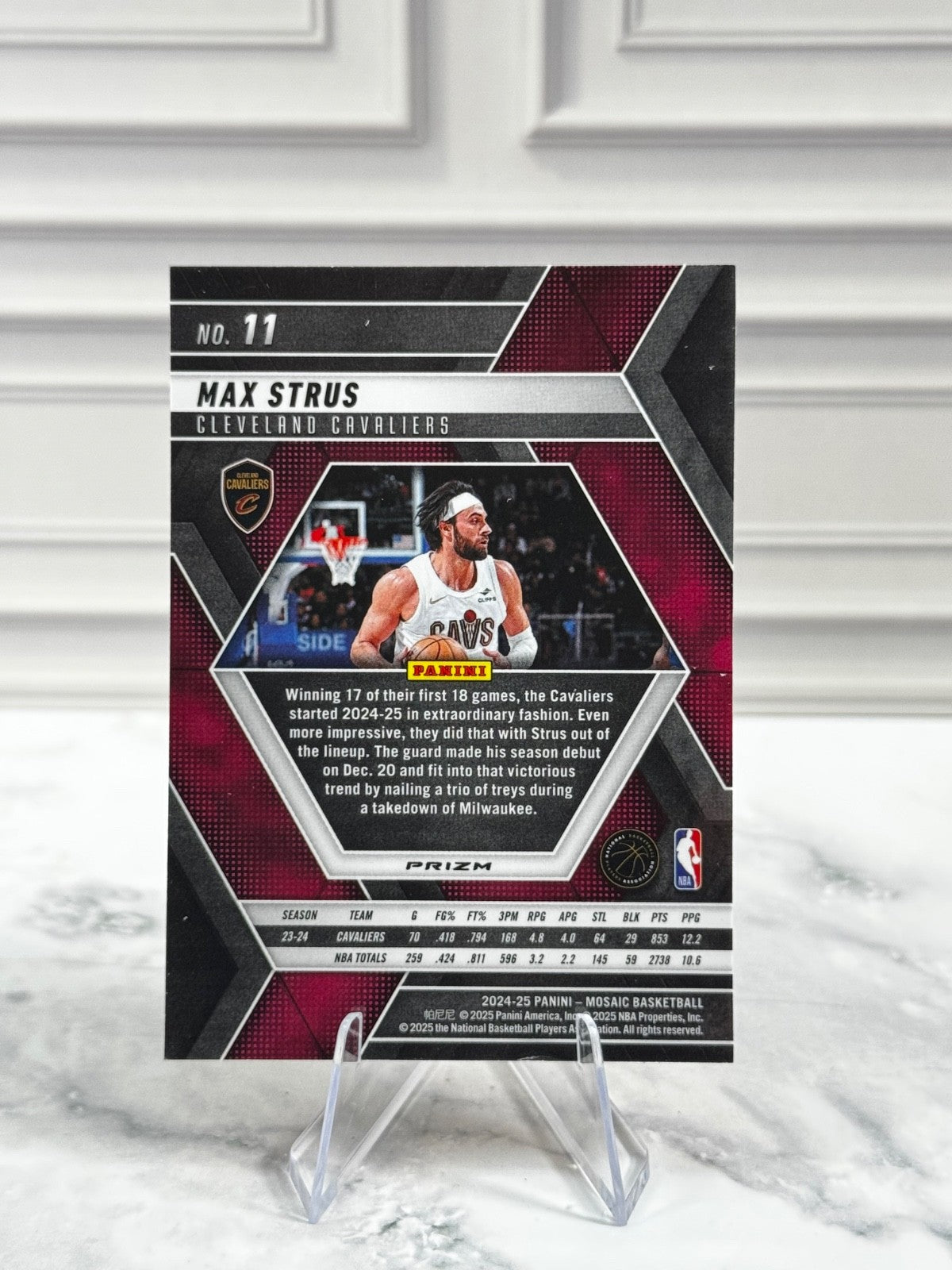 2024-25 Panini Mosaic - Max Strus #11 Reactive Yellow Mosaic Prizm