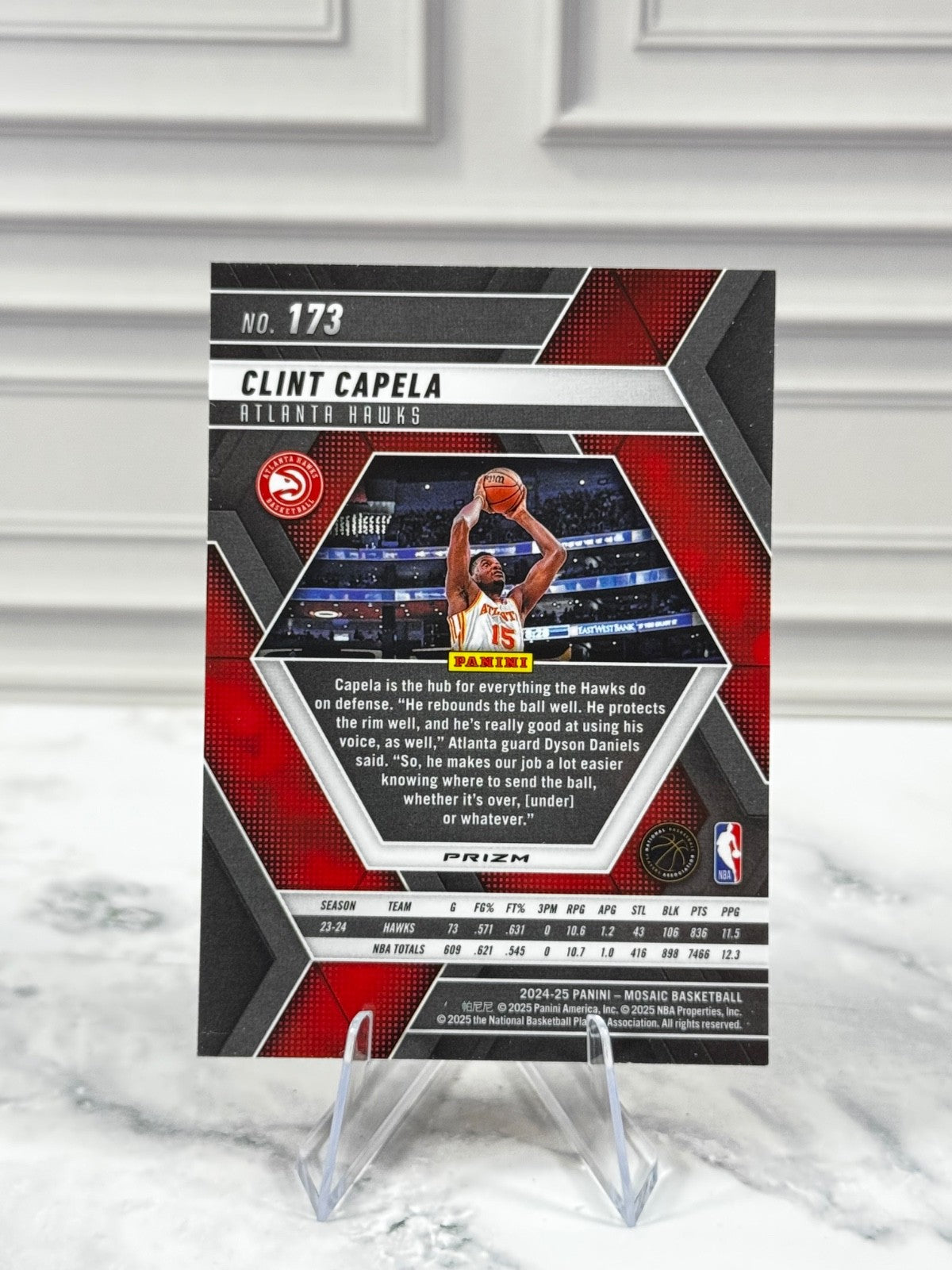 2024-25 Panini Mosaic - Clint Capela #173 Reactive Yellow Mosaic Prizm