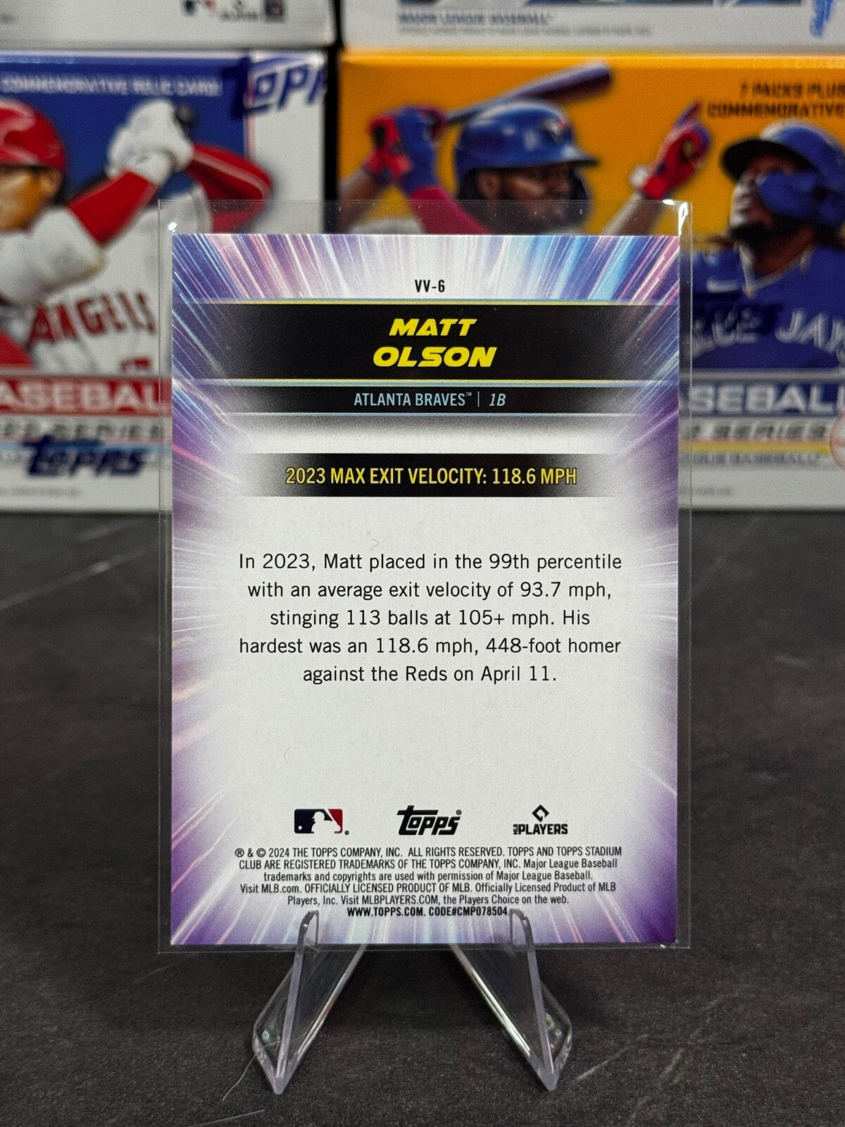 2024 Topps Stadium Club - Virtuosos of Velocity Matt Olson #VV-6