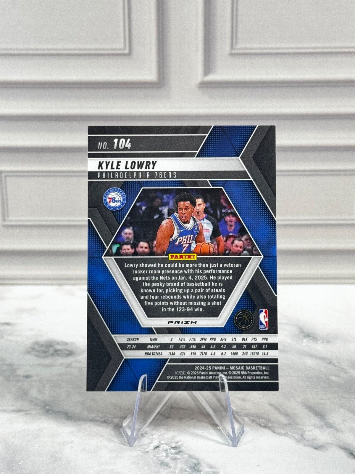 2024-25 Panini Mosaic - Kyle Lowry #104 Reactive Yellow Prizm