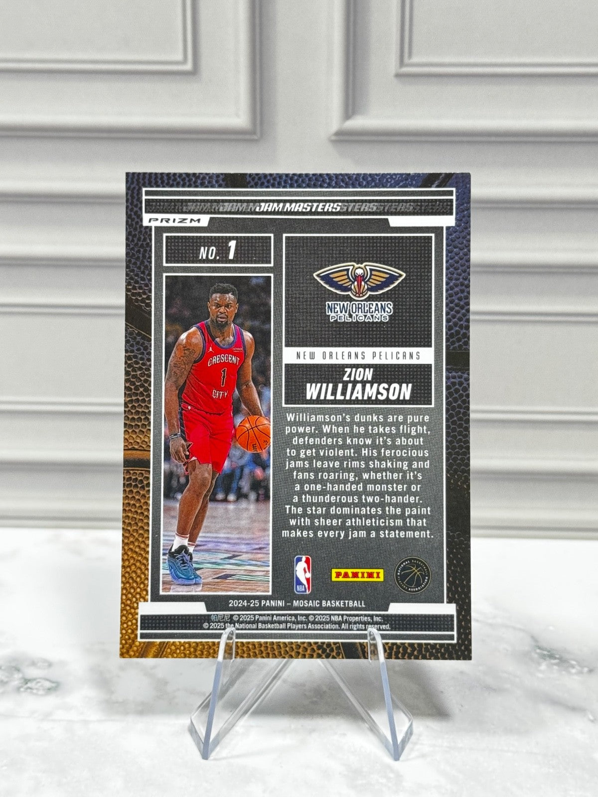 2024-25 Panini Mosaic - Jam Masters Zion Williamson #1 Reactive Mosaic Prizm