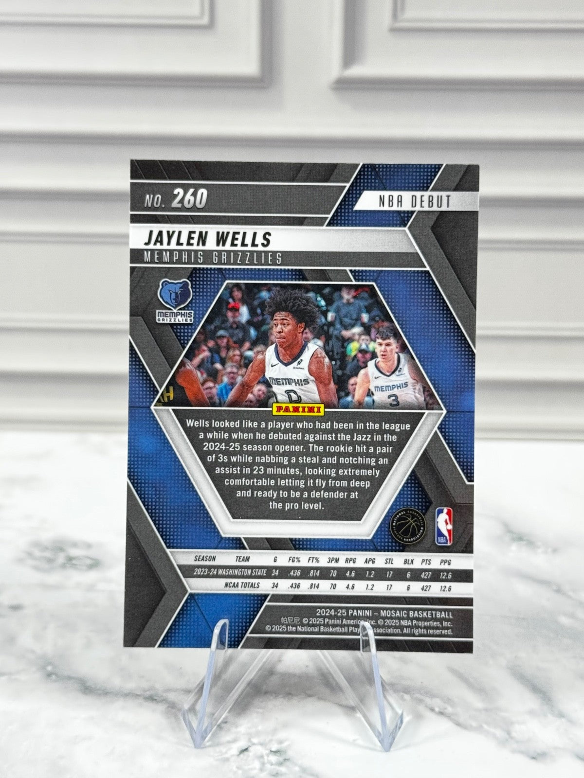 2024-25 Panini Mosaic - NBA Debut Jaylen Wells #260 (RC)