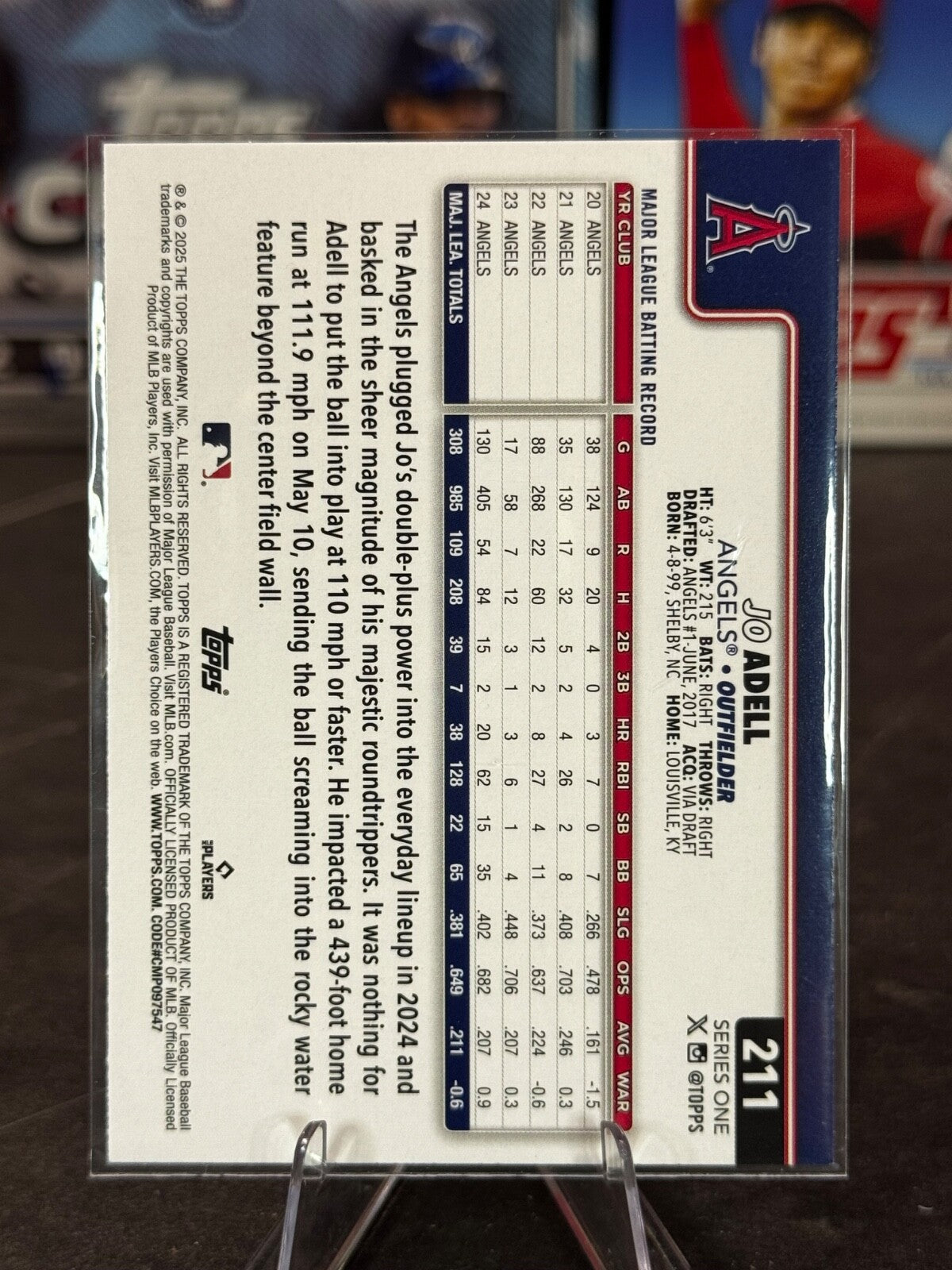 2025 Topps Series 1 - Jo Adell #211 Sandglitter