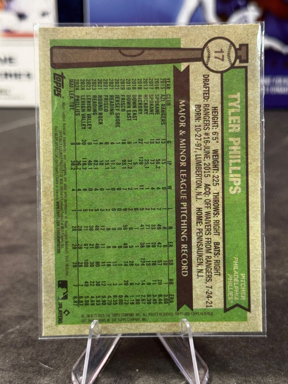 2025 Topps Heritage - Tyler Phillips Chrome #17 (RC)