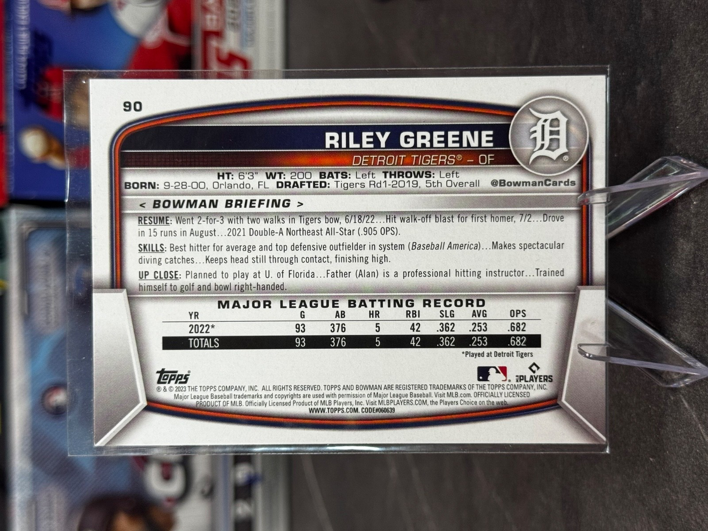 2023 Bowman - Riley Greene #90