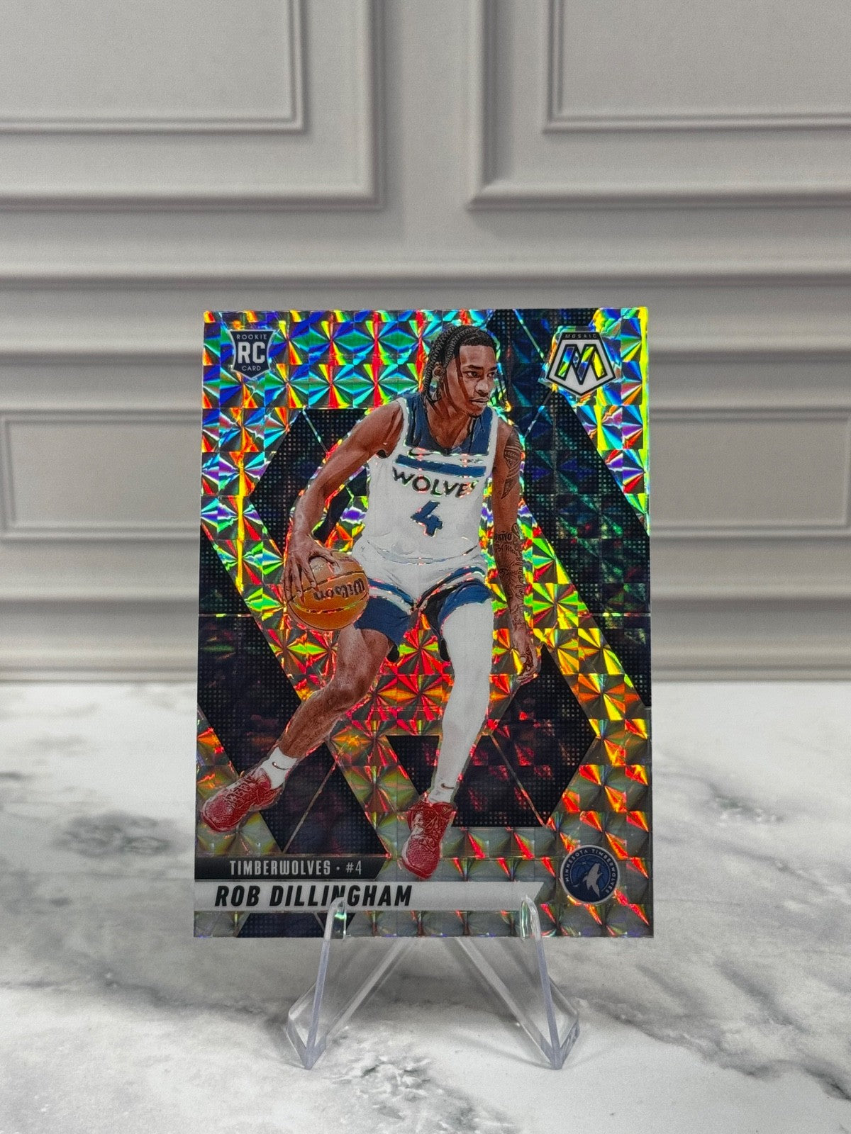 2024-25 Panini Mosaic - Rob Dillingham Reactive Prizm Rookie #218 (RC)