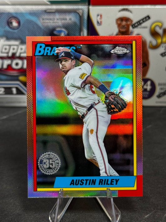 2025 Topps Chrome - 1990 Topps Refractor #90CB-1 Austin Riley