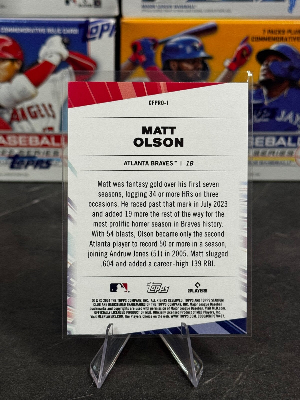 2024 Topps Stadium Club - Chief Fantasy Professionals Matt Olson #CFPRO-1