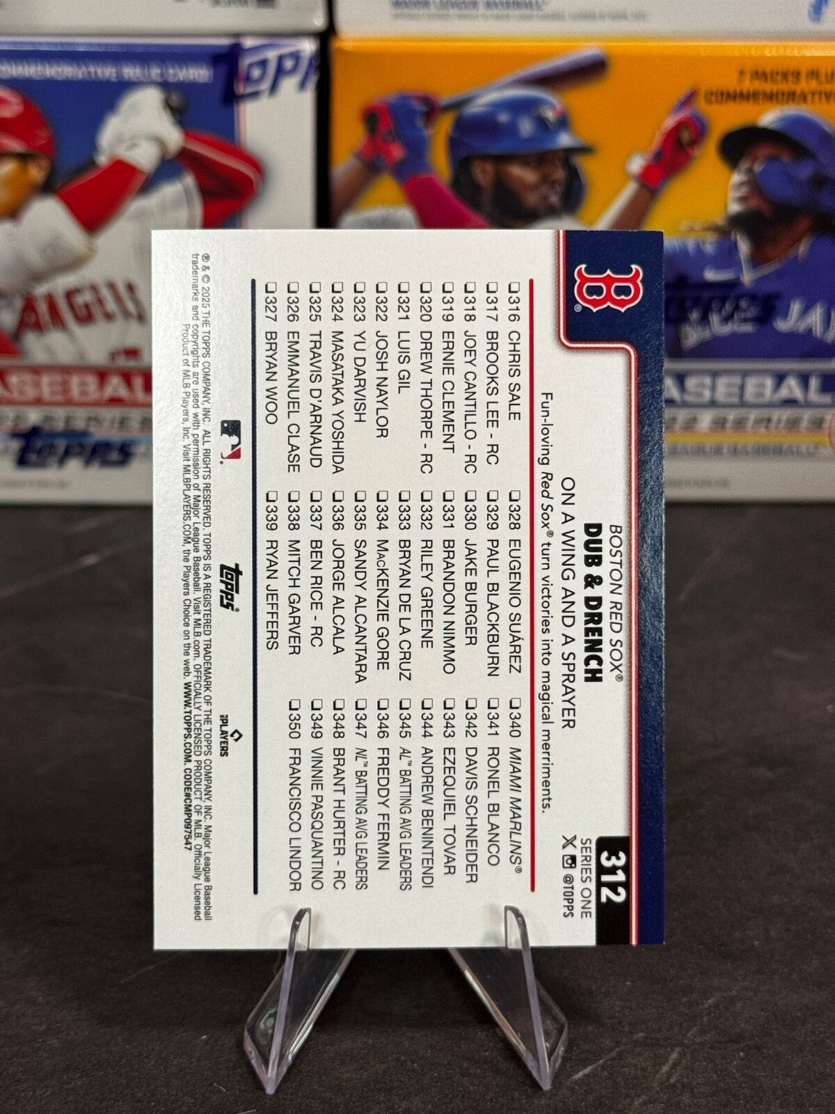 2025 Topps Series 1 - Dub & Drench #312 Boston Red Sox Confetti Sparkle
