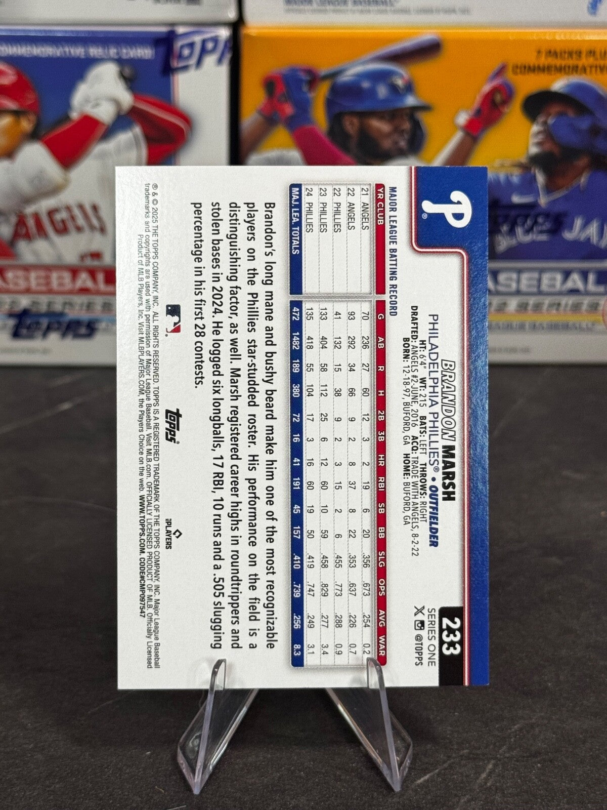 2025 Topps Series 1 - Brandon Marsh #233 Confetti Sparkle