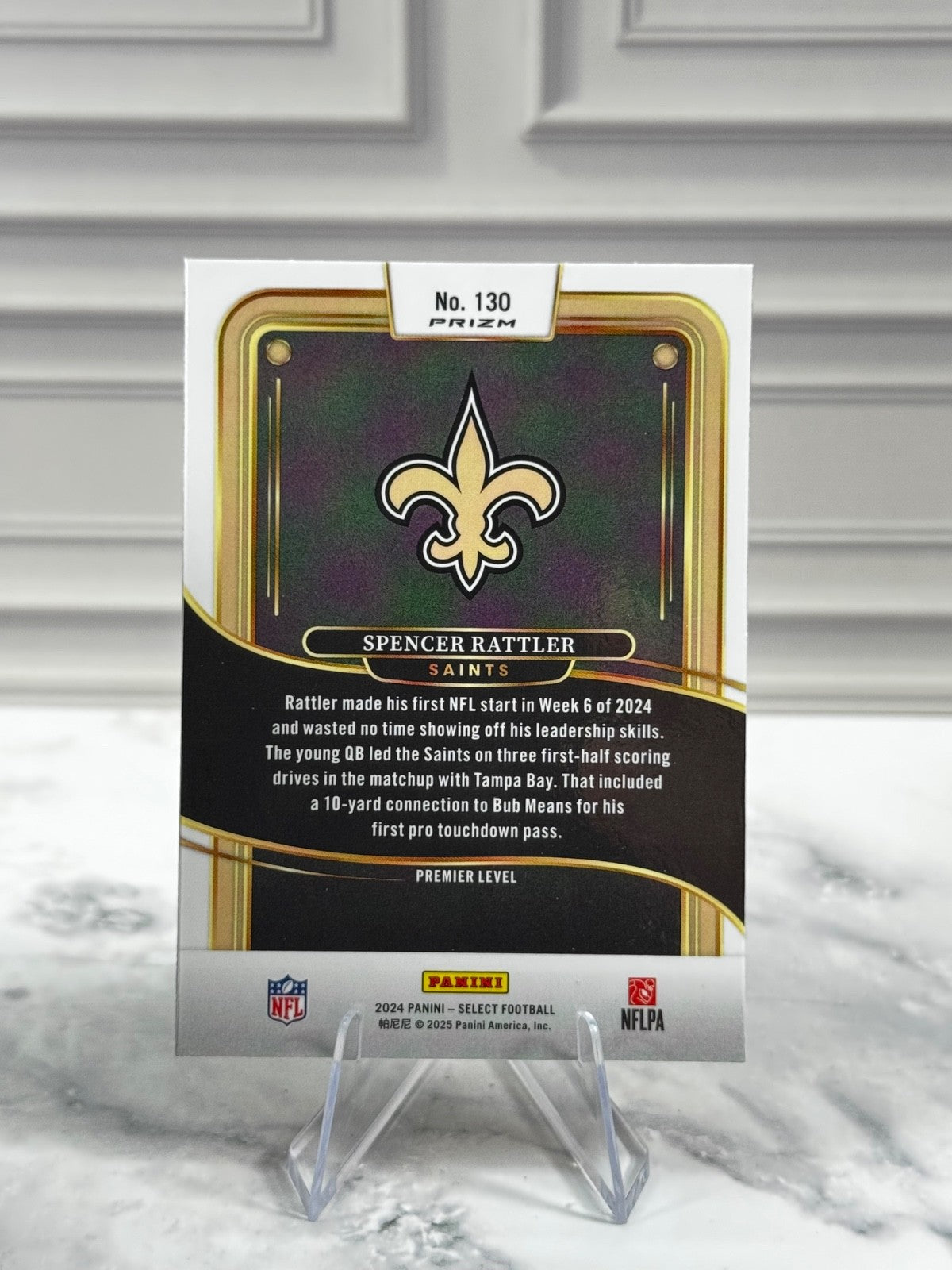2024 Panini Select - Premier Level Spencer Rattler #130 Black & Red Shock (RC)