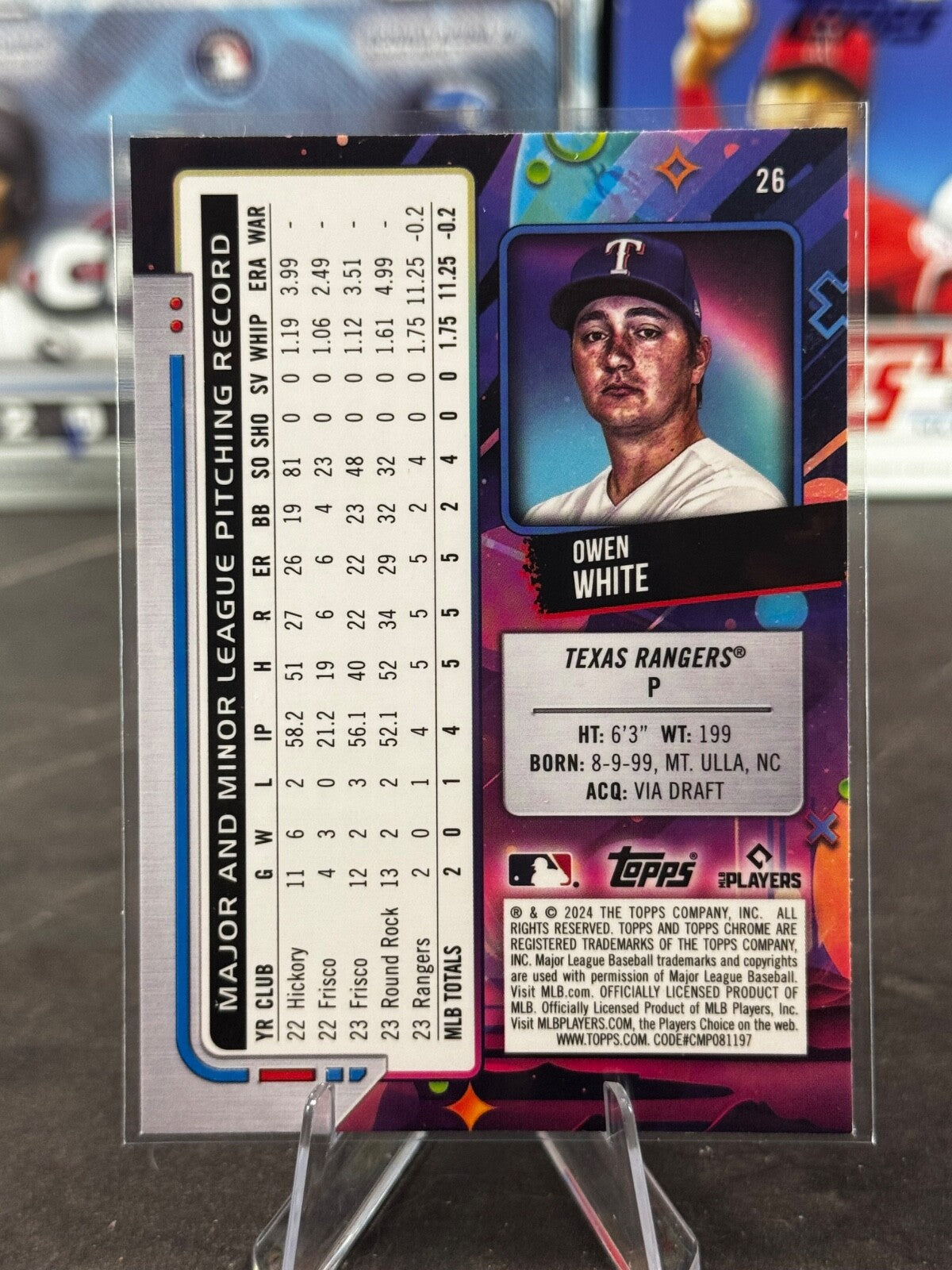 2024 Topps Cosmic Chrome - Owen White #26 Nucleus Refractor (RC)