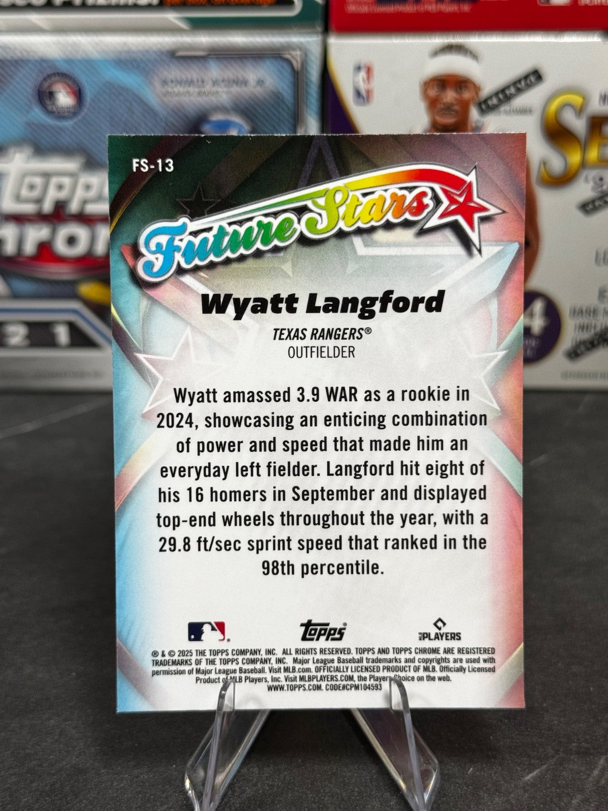 2025 Topps Chrome - #FS-13 Wyatt Langford Future Stars