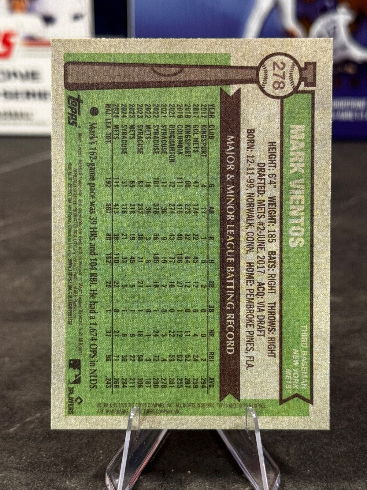 2025 Topps Heritage - Mark Vientos Blue Border #278