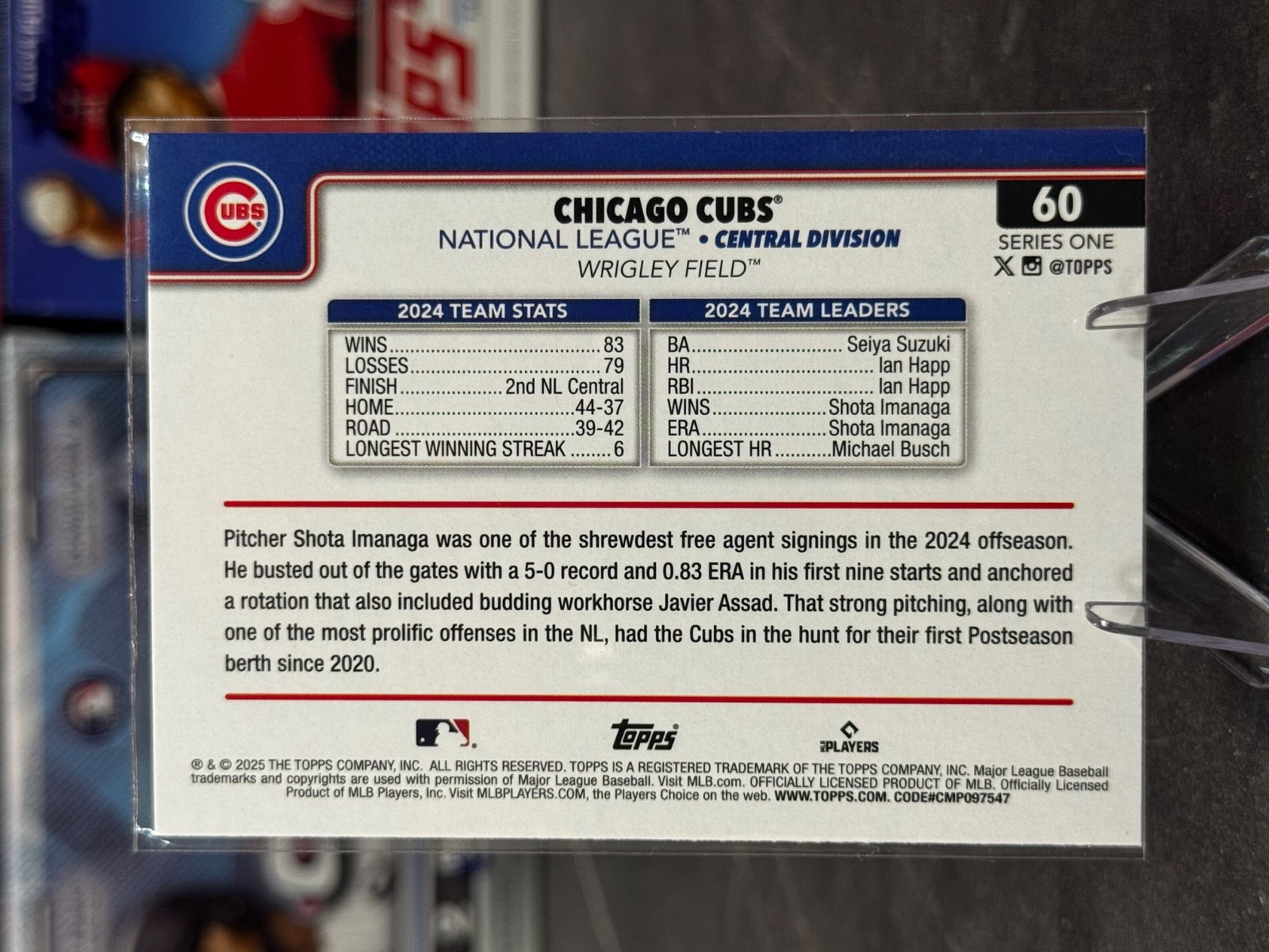 2025 Topps Celebration - Chicago Cubs Confetti Sparkle #60