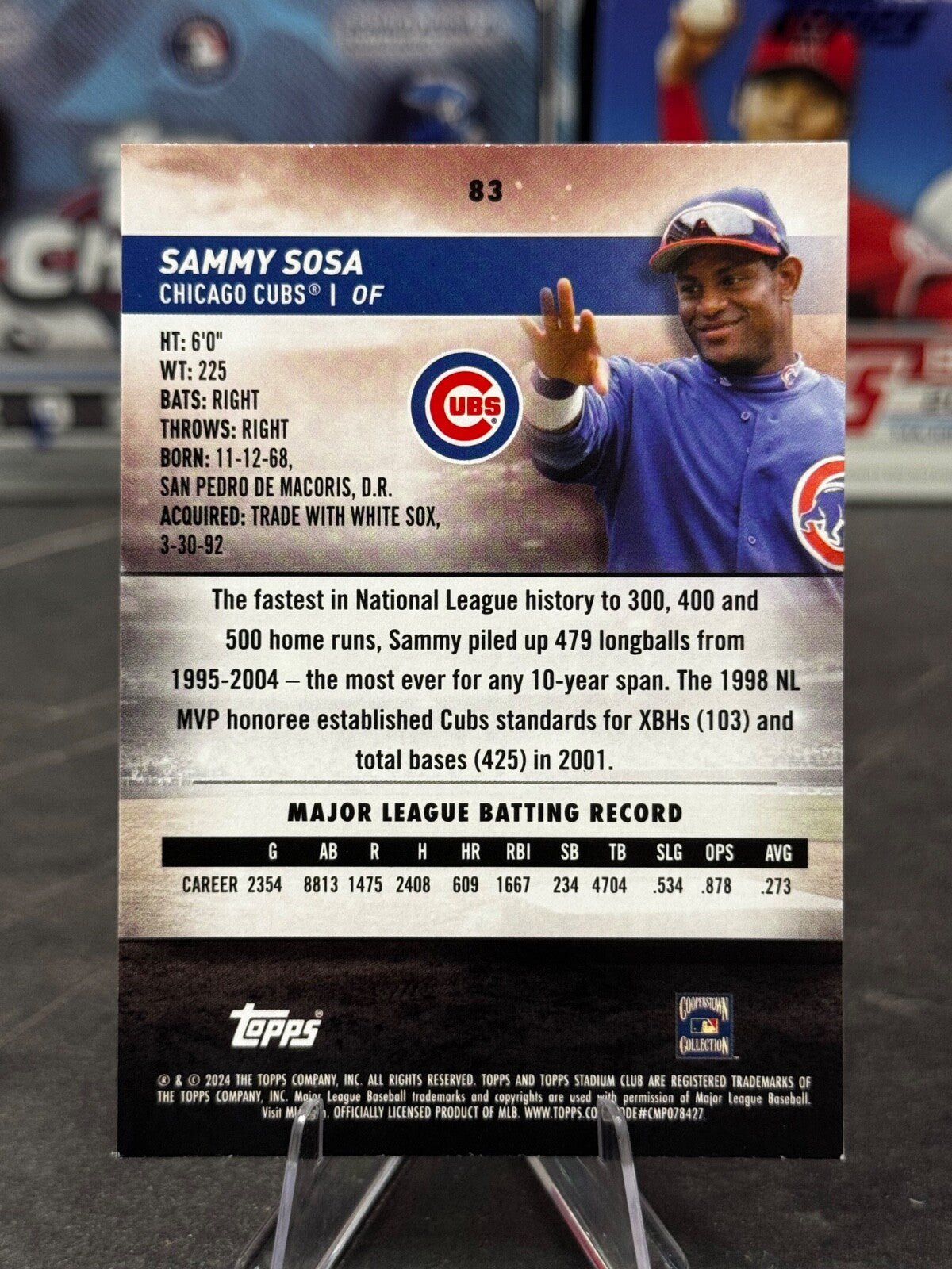2024 Topps Stadium Club - Sammy Sosa #83 Pink Foil