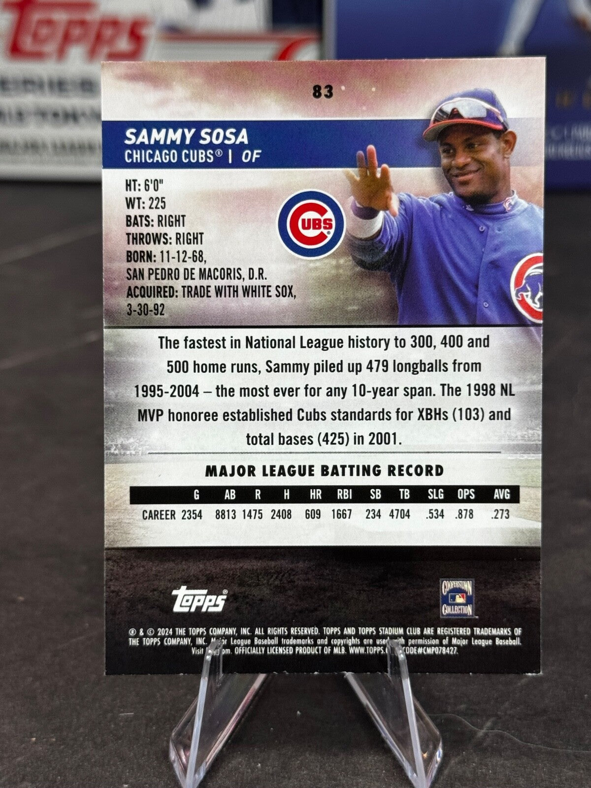 2024 Topps Stadium Club - Sammy Sosa #83 Red Foil