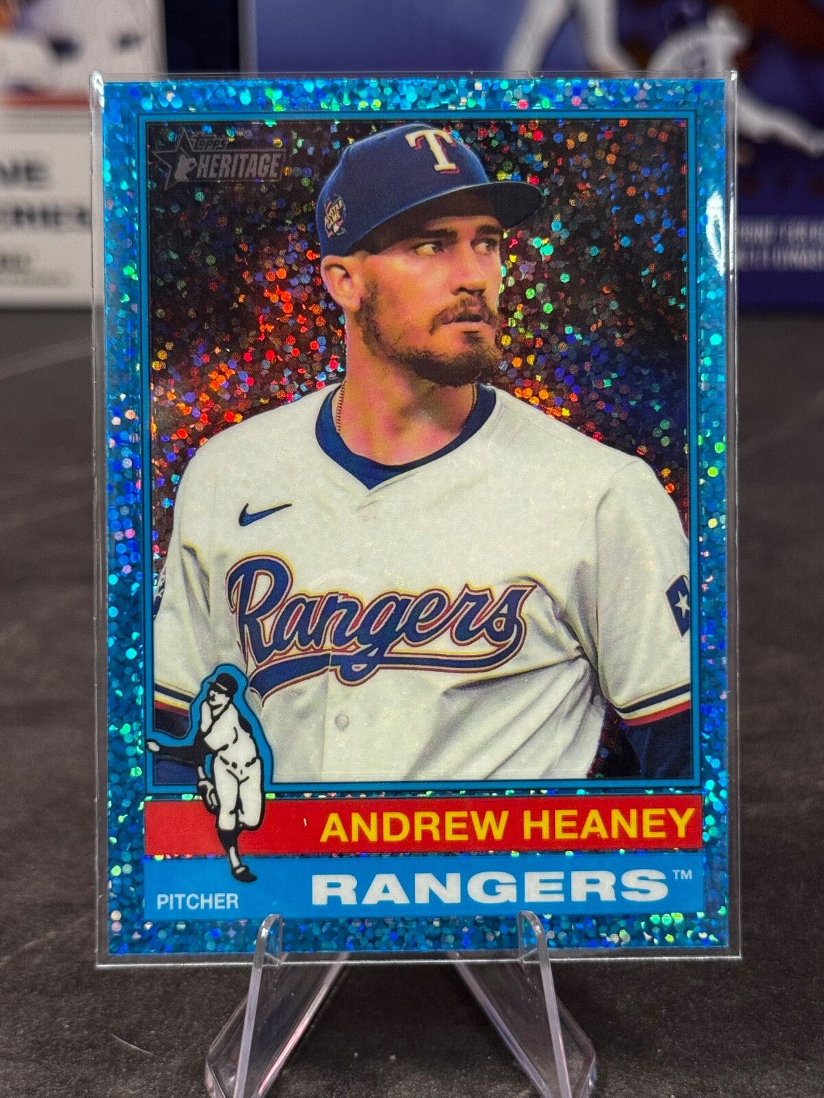 2025 Topps Heritage - Andrew Heaney Blue Sparkle #55