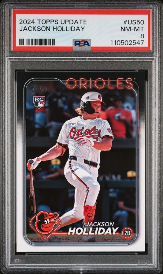 2024 Topps Update - #US50 Jackson Holliday (RC) PSA 8