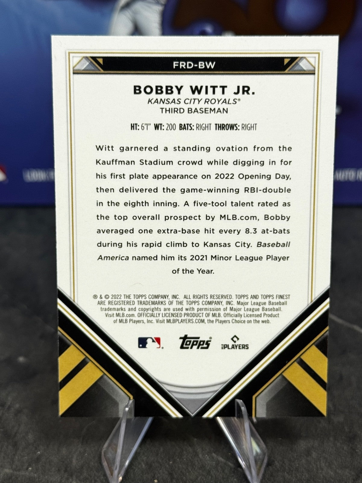 2022 Topps Finest - Finest Rookies Design Variation Bobby Witt Jr. #FRD-BW (RC)