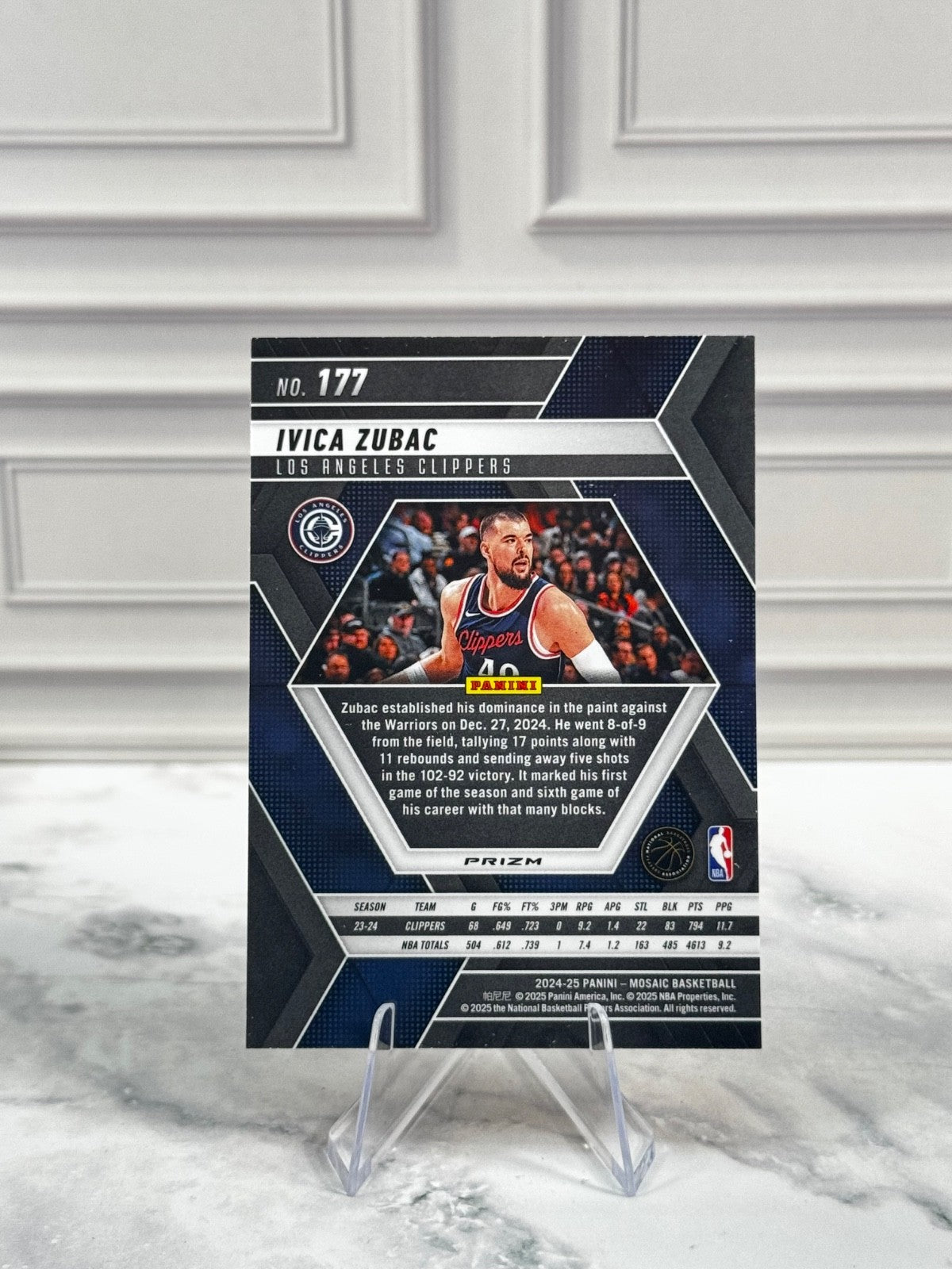 2024-25 Panini Mosaic - Ivica Zubac #177 Silver Prizm