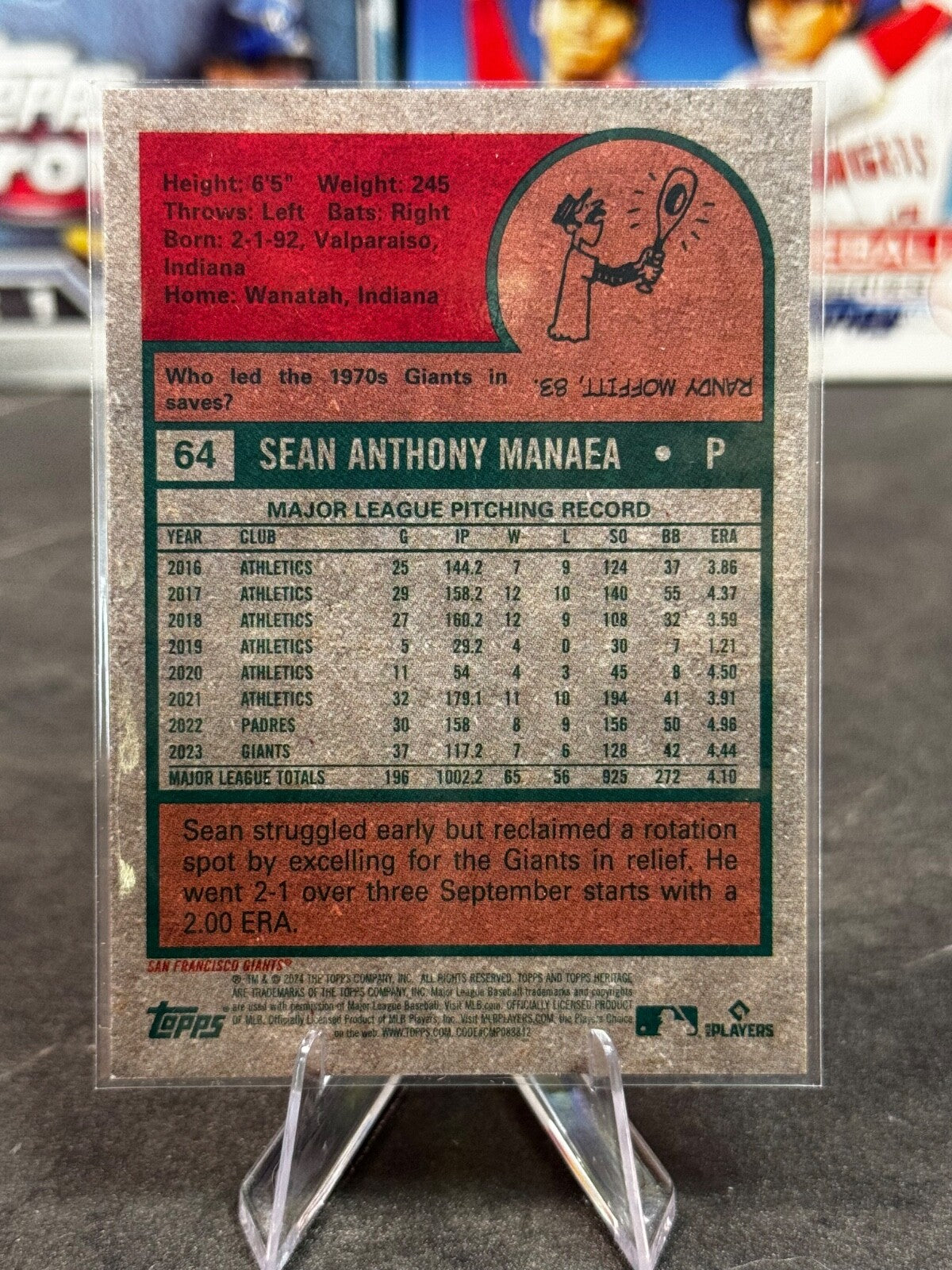 2024 Topps Heritage High Number - Short Print Sean Manaea #64 Refractor /699