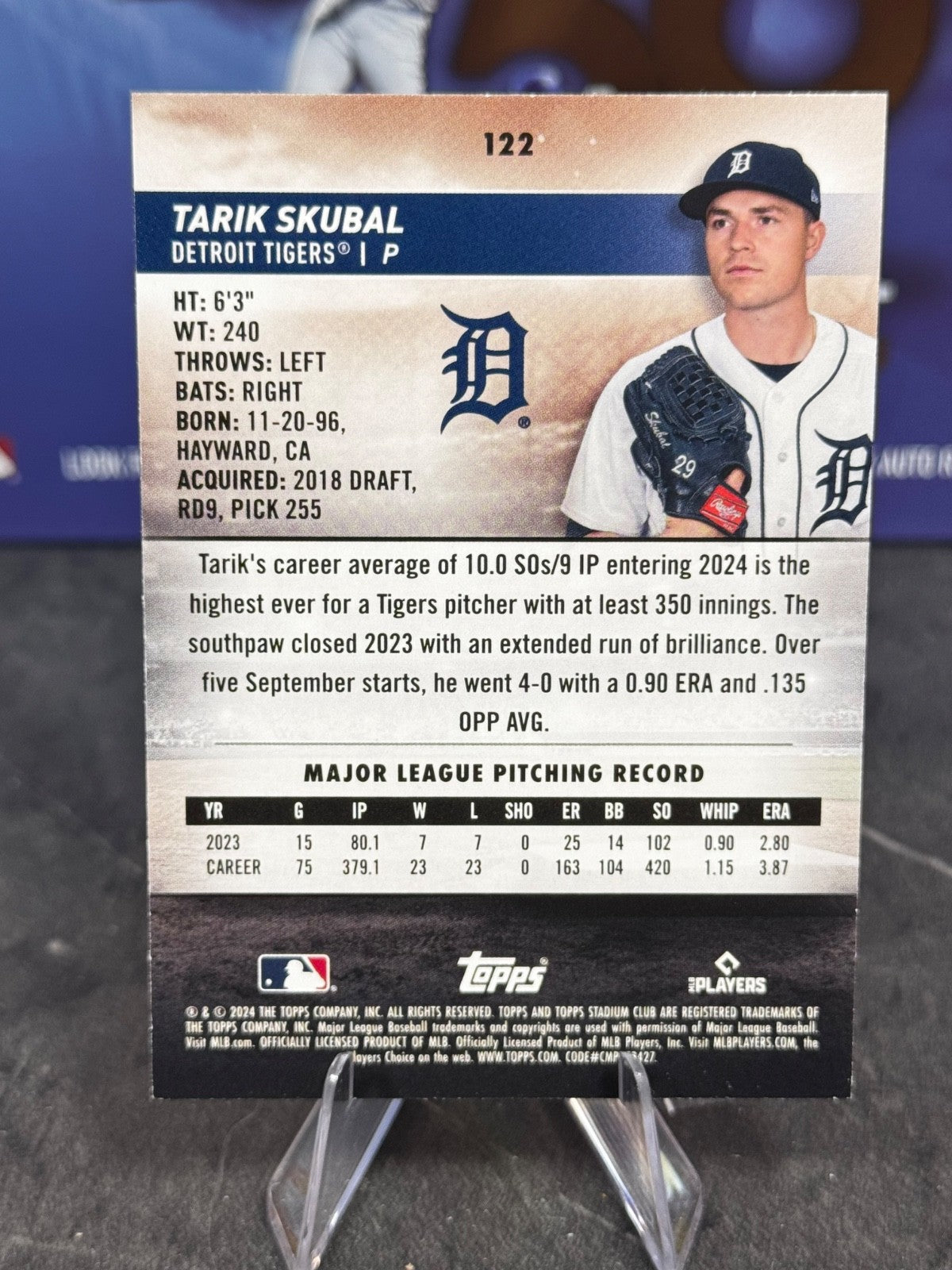 2024 Topps Stadium Club - Tarik Skubal Black Foil #122