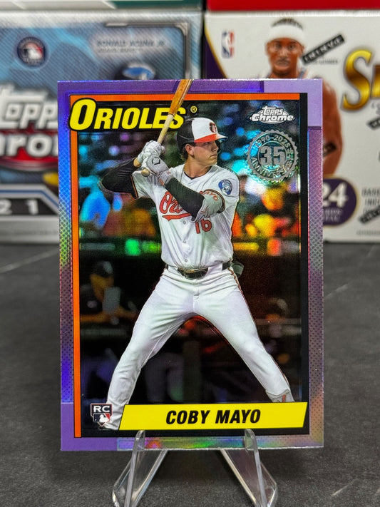 2025 Topps Chrome - 1990 Topps Refractor #90CB-17 Coby Mayo Rookie (RC)