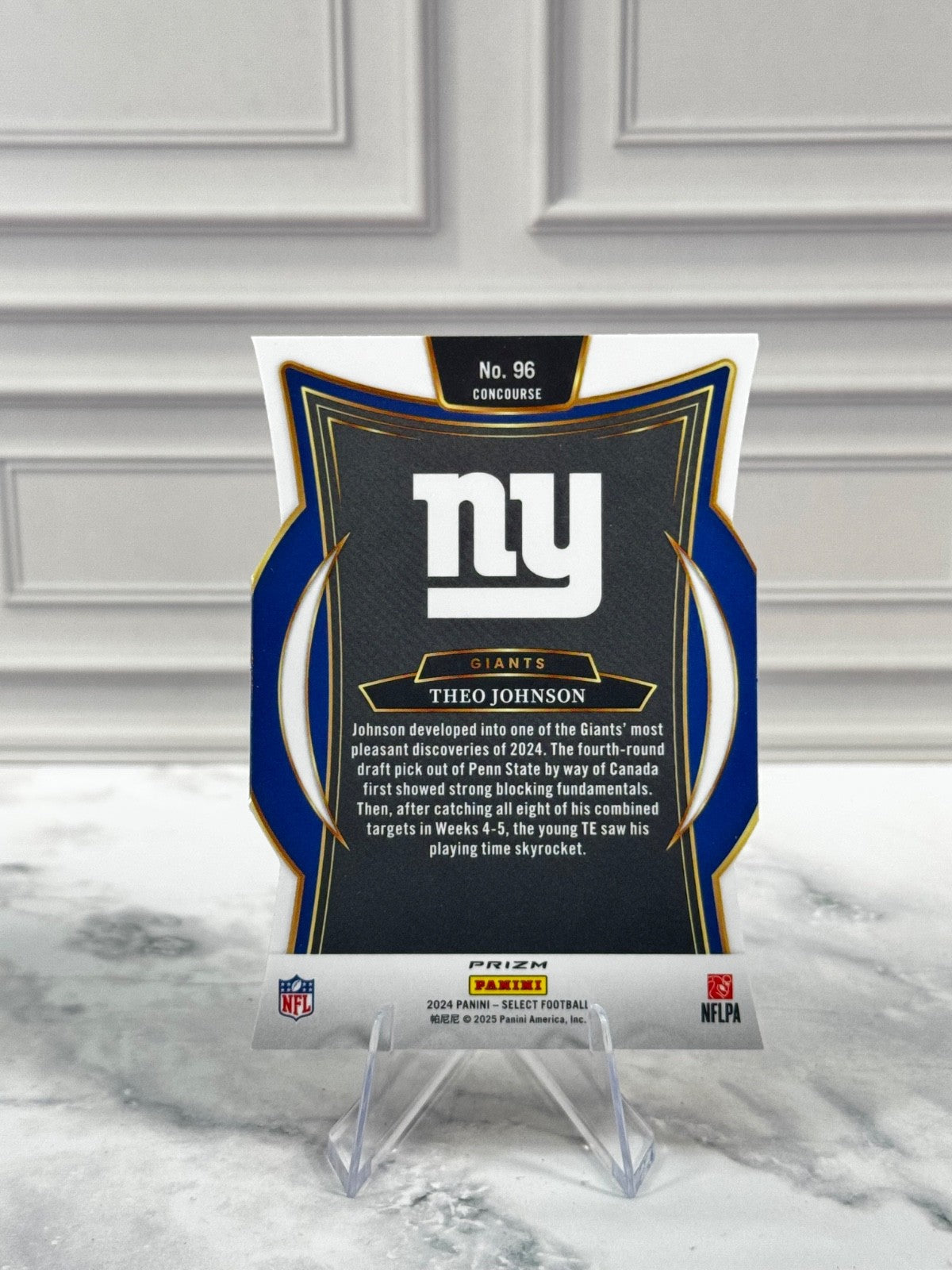 2024 Panini Select - Concourse Theo Johnson #96 Silver Prizm Die-Cut (RC)