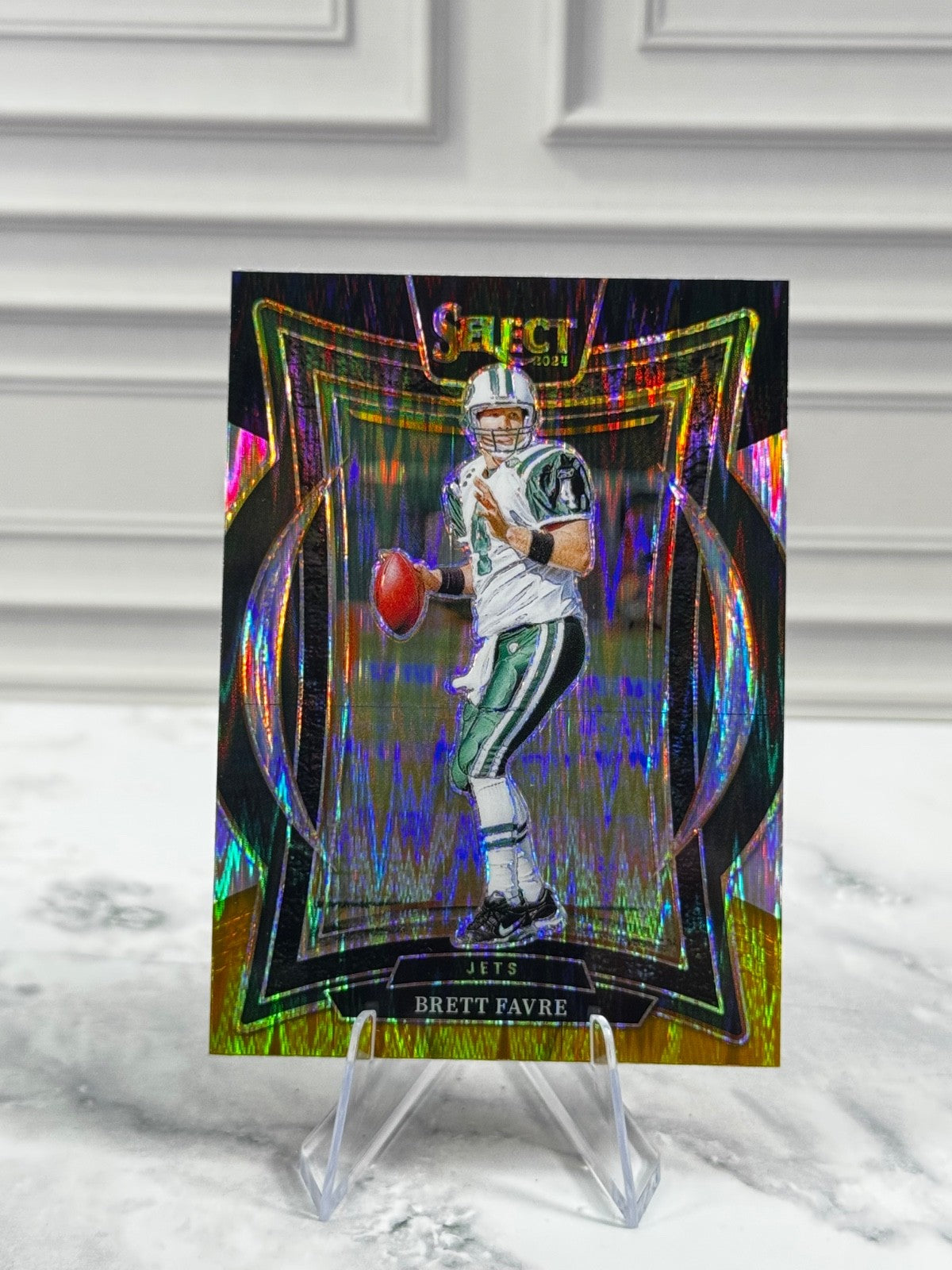 2024 Panini Select - Concourse Brett Favre #12 Green & Yellow Shock Prizm