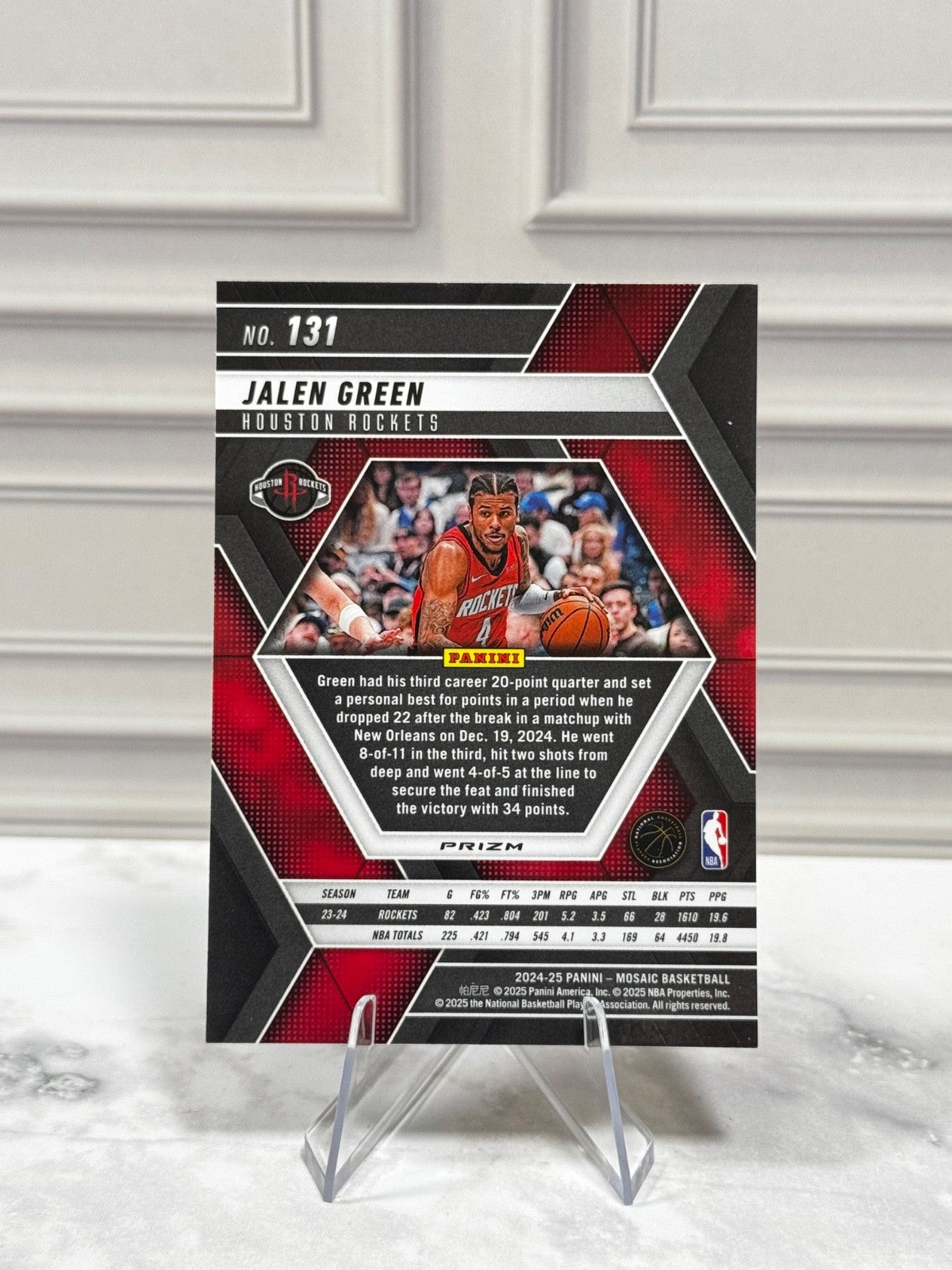 2024-25 Panini Mosaic - Jalen Green #193 Reactive Yellow Mosaic Prizm