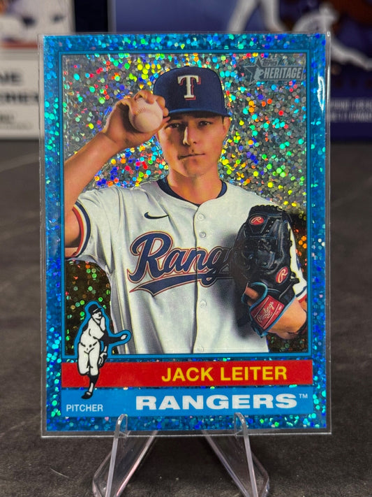 2025 Topps Heritage - Jack Leiter Blue Sparkle #463