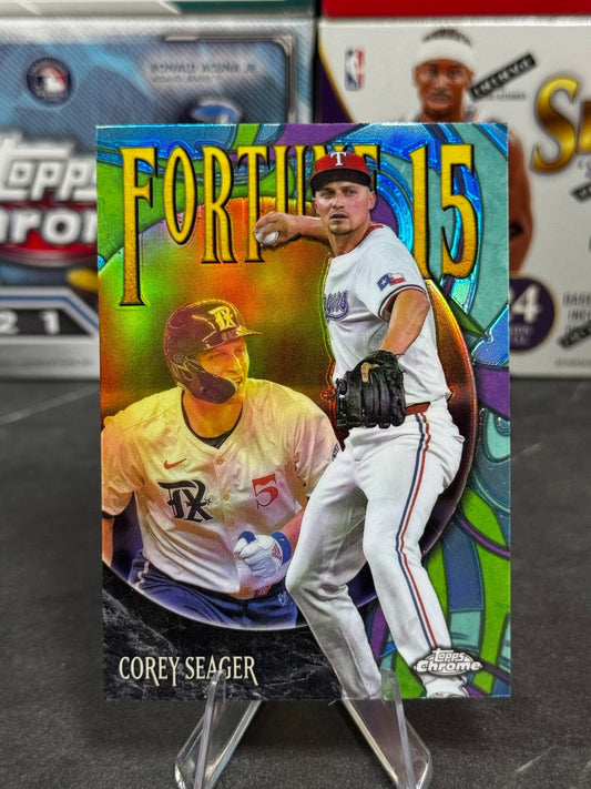 2025 Topps Chrome - #F15-15 Corey Seager Fortune 15