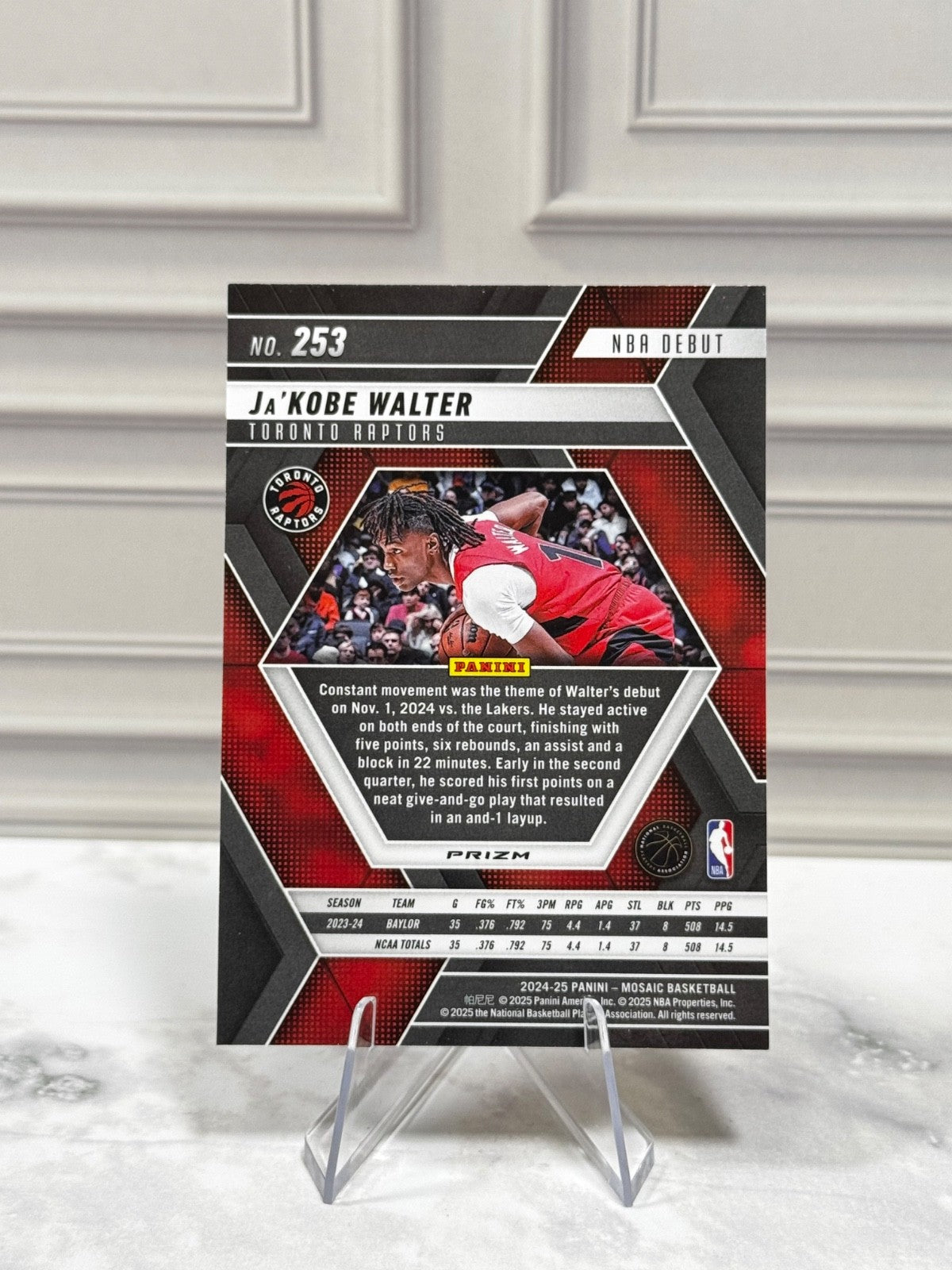 2024-25 Panini Mosaic - Ja'Kobe Walter #253 Reactive Yellow Mosaic Prizm (RC)