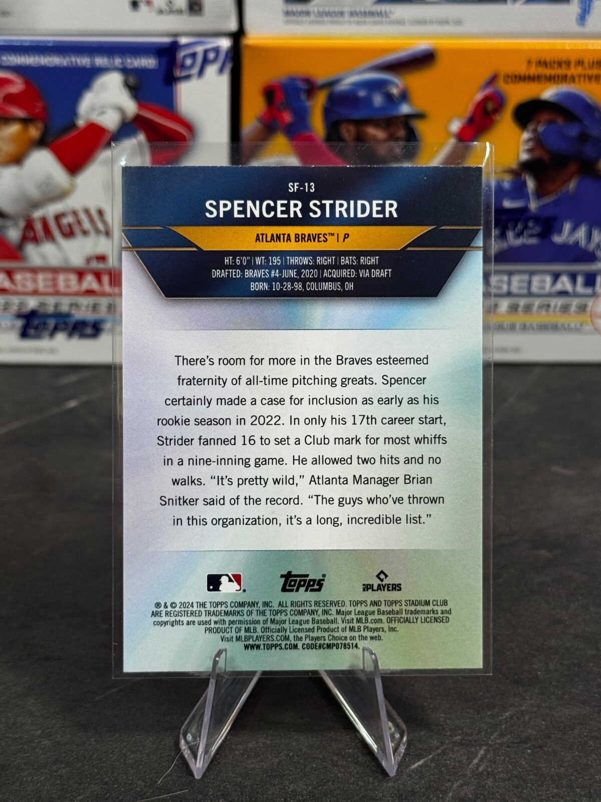 2024 Topps Stadium Club - Special Forces Spencer Strider #SF-13