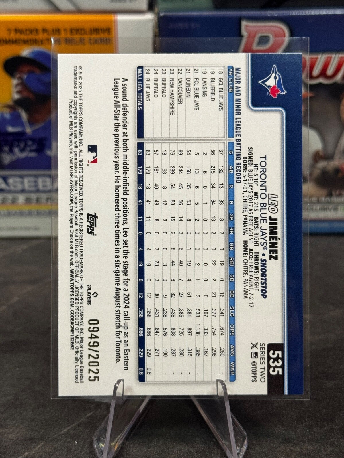 2025 Topps Series 2 - #535 Leo Jimenez Gold /2025
