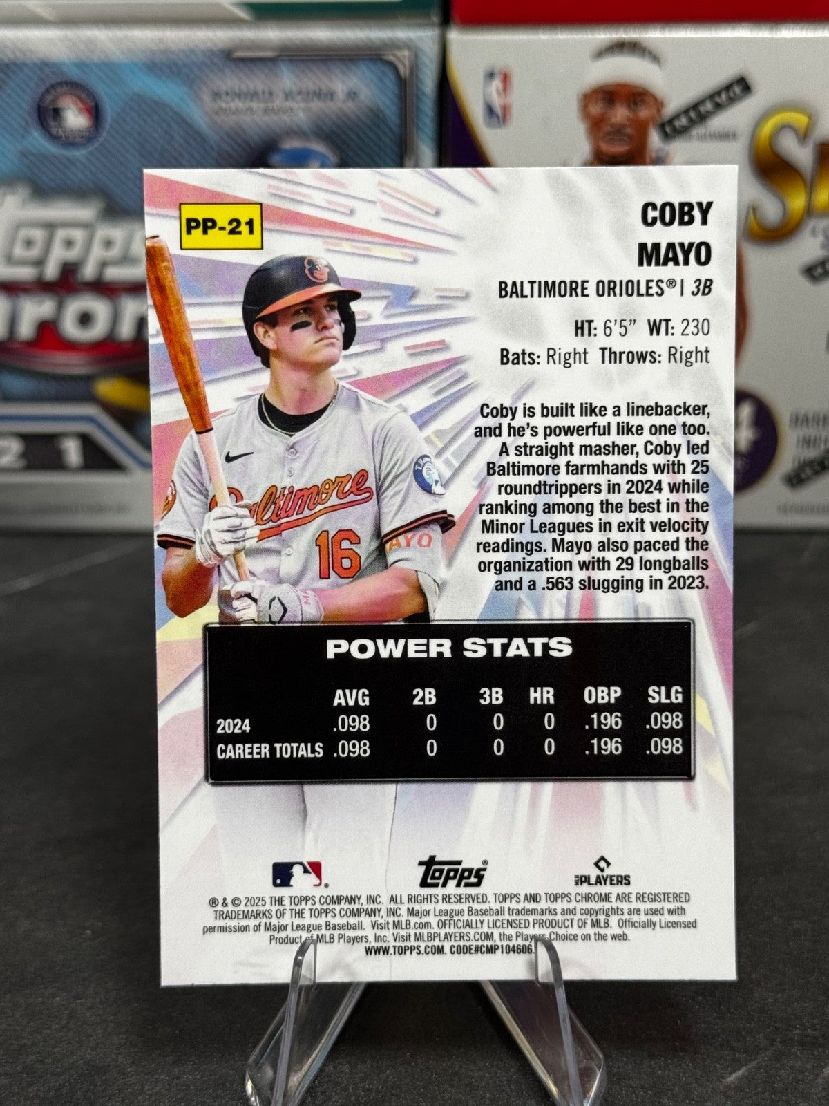 2025 Topps Chrome - #PP-21 Coby Mayo Rookie Power Players (RC)