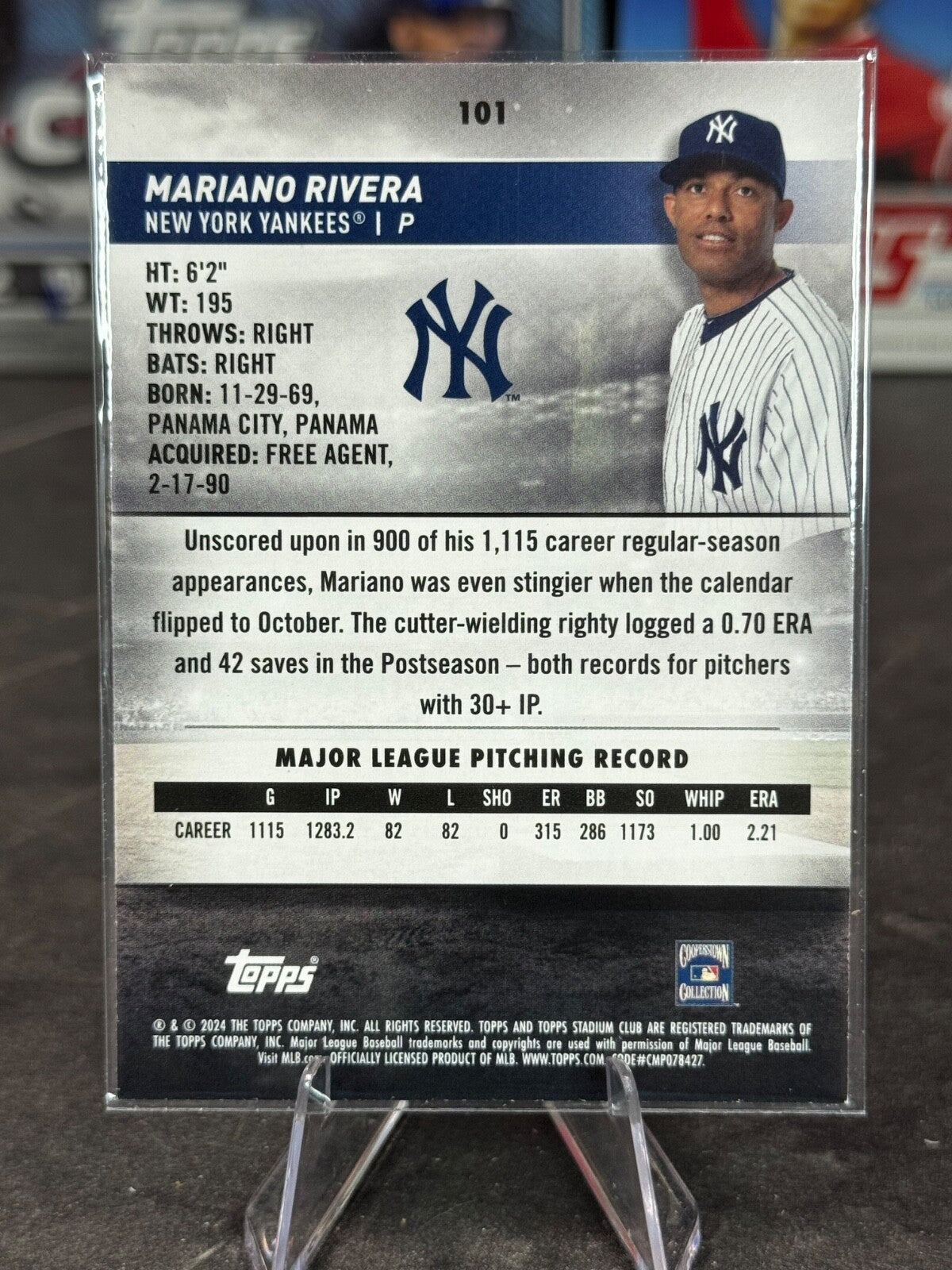 2024 Topps Stadium Club - Mariano Rivera #101 Pink Foil
