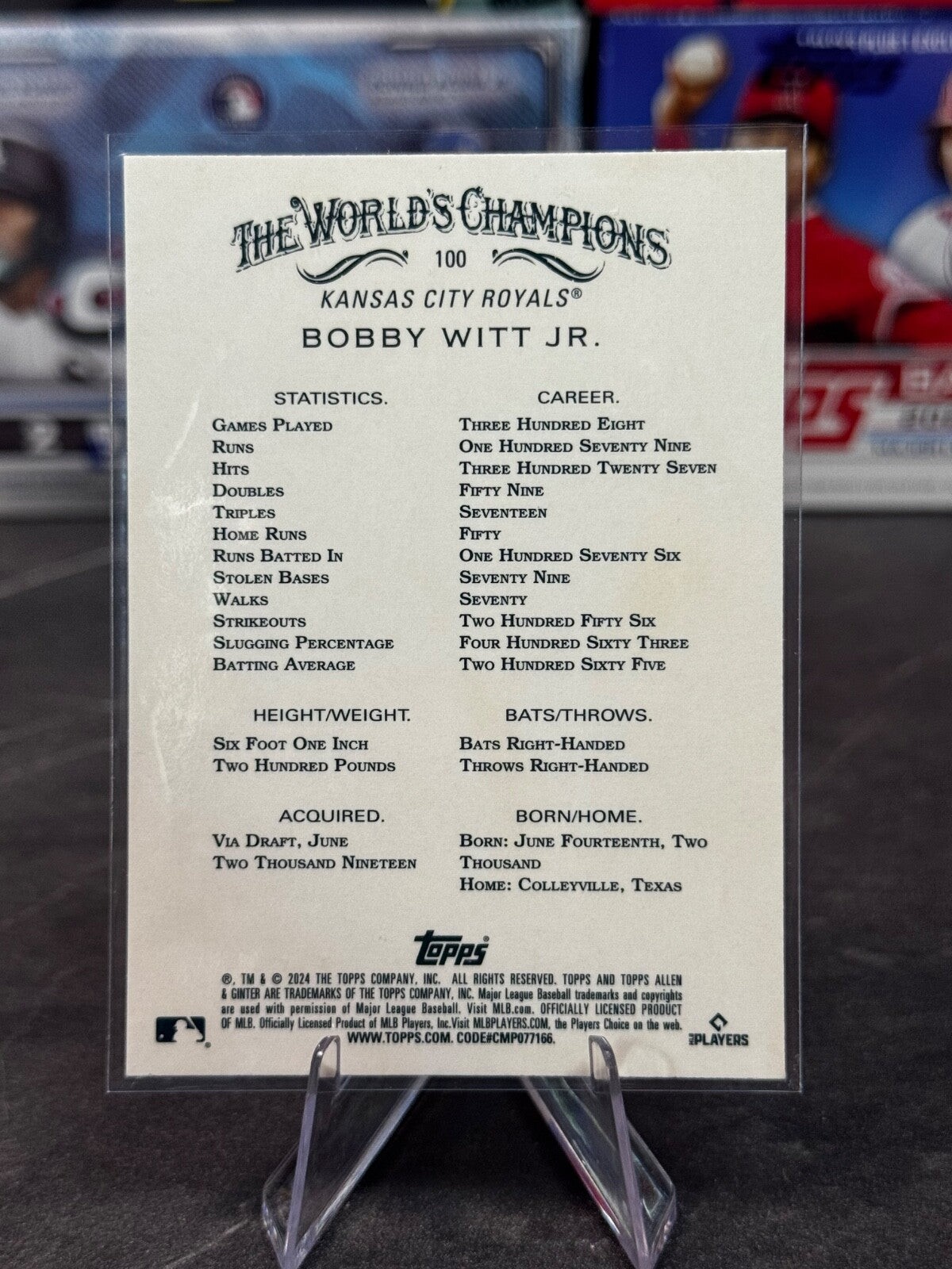 2024 Topps Allen & Ginter - Chrome Bobby Witt Jr. #100