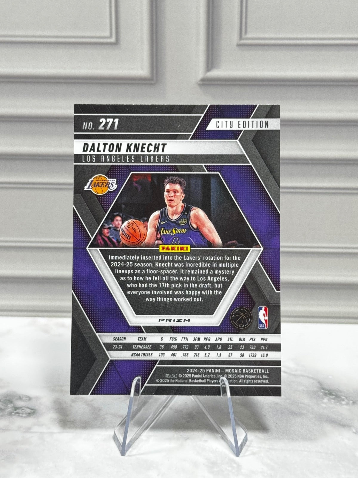 2024-25 Panini Mosaic - City Edition Dalton Knecht Rookie #271 Silver Prizm (RC)
