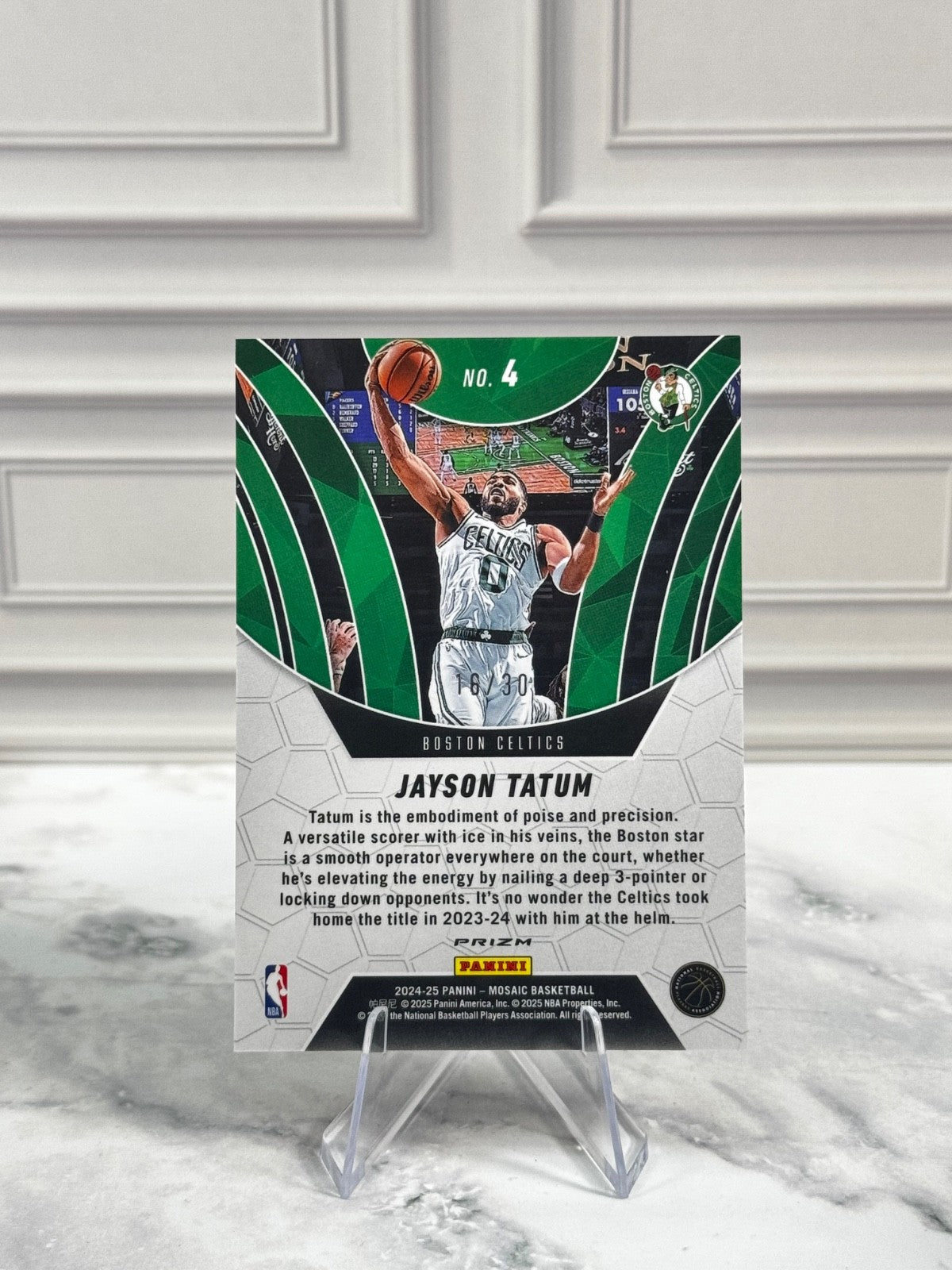 2024-25 Panini Mosaic - Jason Tatum Elevate Green Flourescent Prizm /30