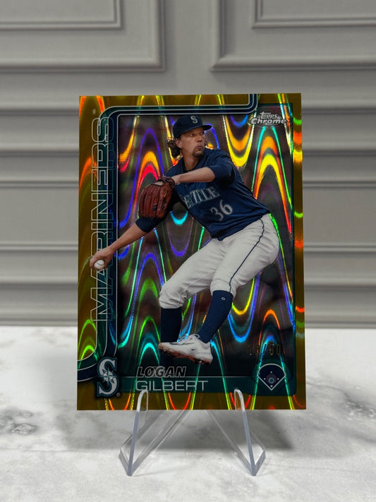 2025 Topps Chrome - Logan Gilbert #11 Gold RayWave /50