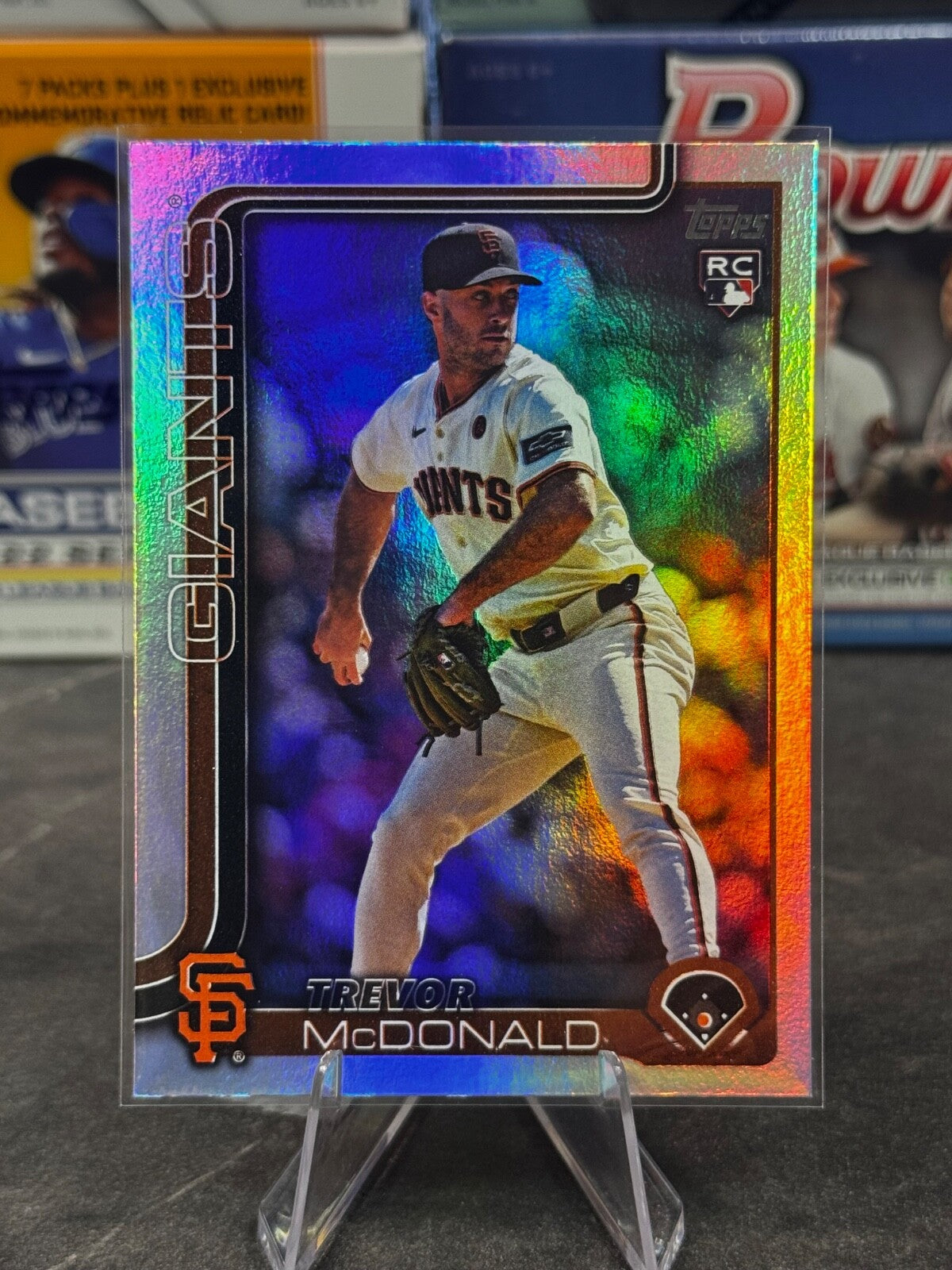 2025 Topps Series 2 - #357 Trevor McDonald ROOKIE (RC) Rainbow Foil GIANTS