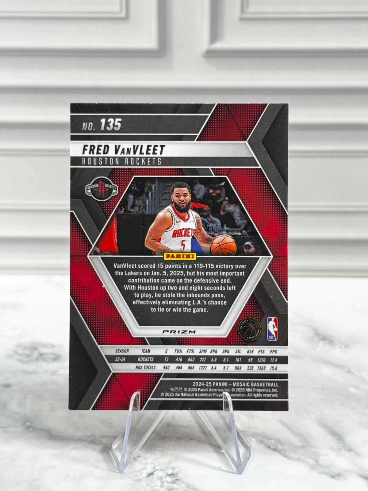 2024-25 Panini Mosaic - Fred VanVleet #135 Reactive Yellow Mosaic Prizm